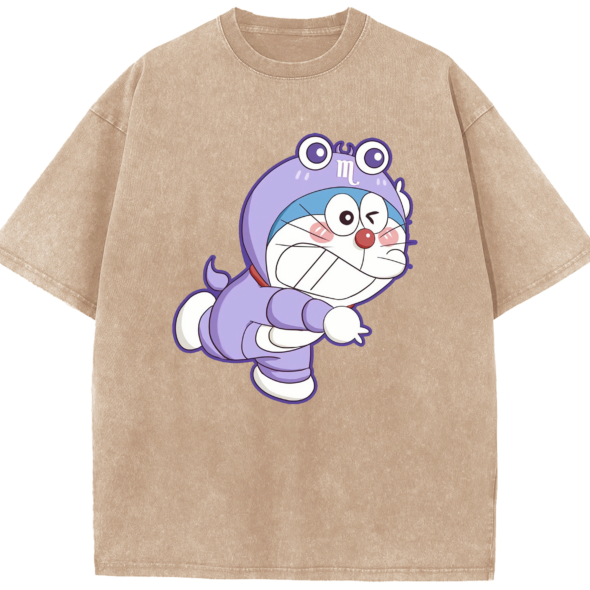 （画像用） ドラえもん Doraemon 綿100% ヴィンテージ風 半袖Tシャツ（フロントプリント）