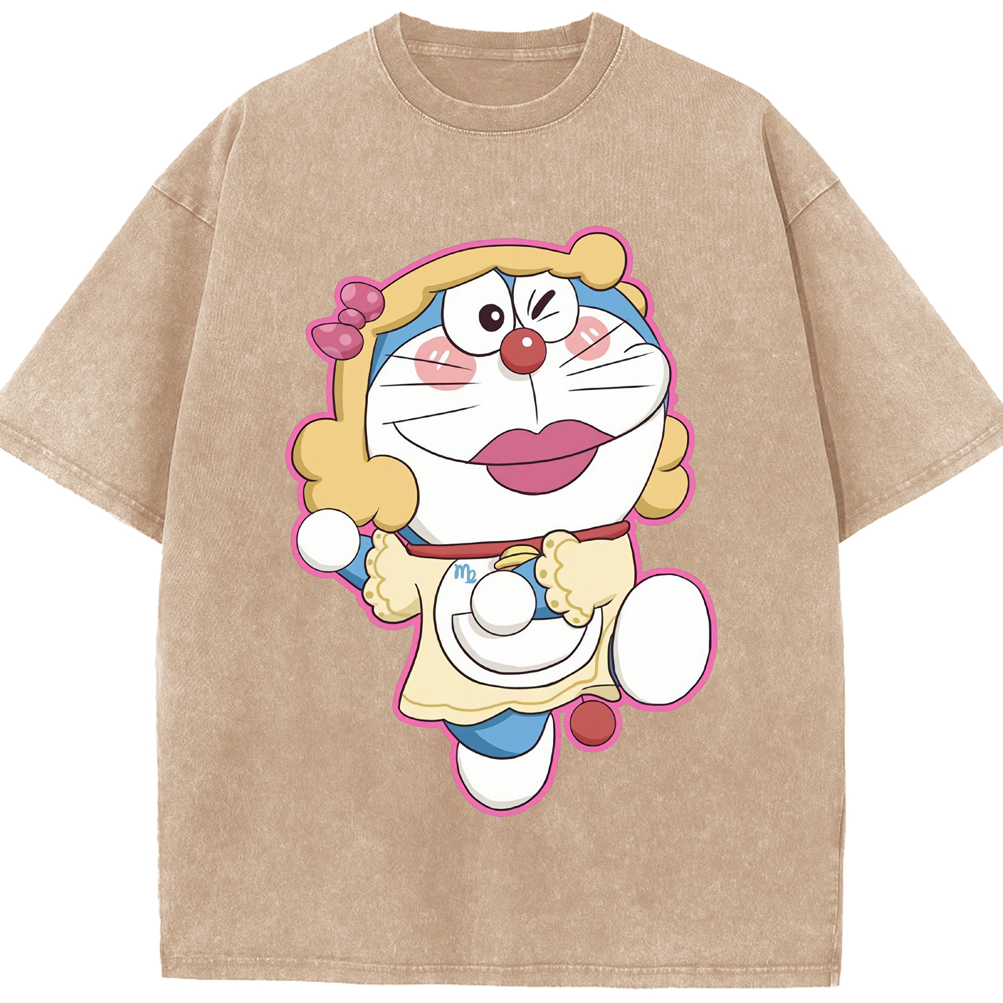 （画像用） ドラえもん Doraemon 綿100% ヴィンテージ風 半袖Tシャツ（フロントプリント）