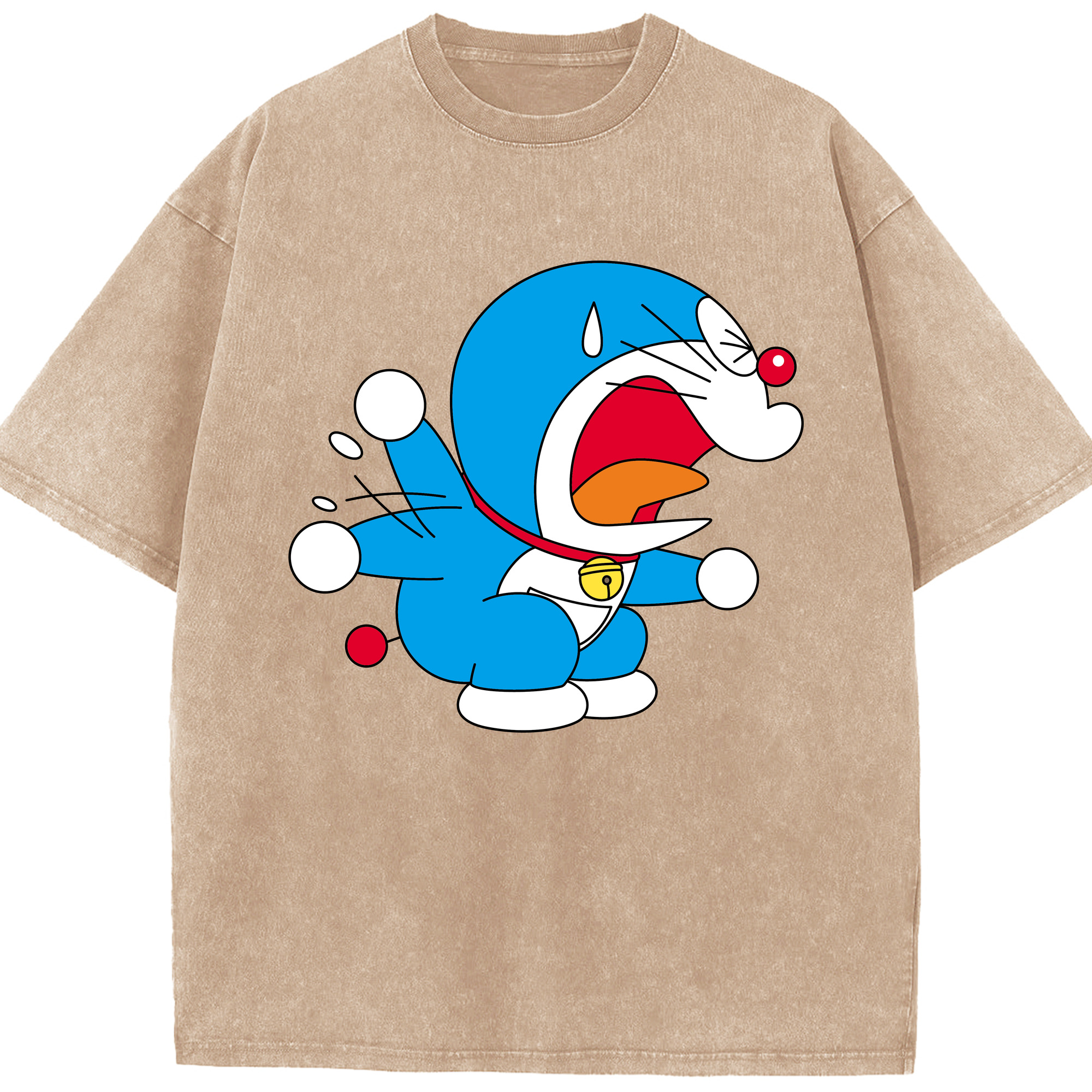（画像用） ドラえもん Doraemon 綿100% ヴィンテージ風 半袖Tシャツ（フロントプリント）