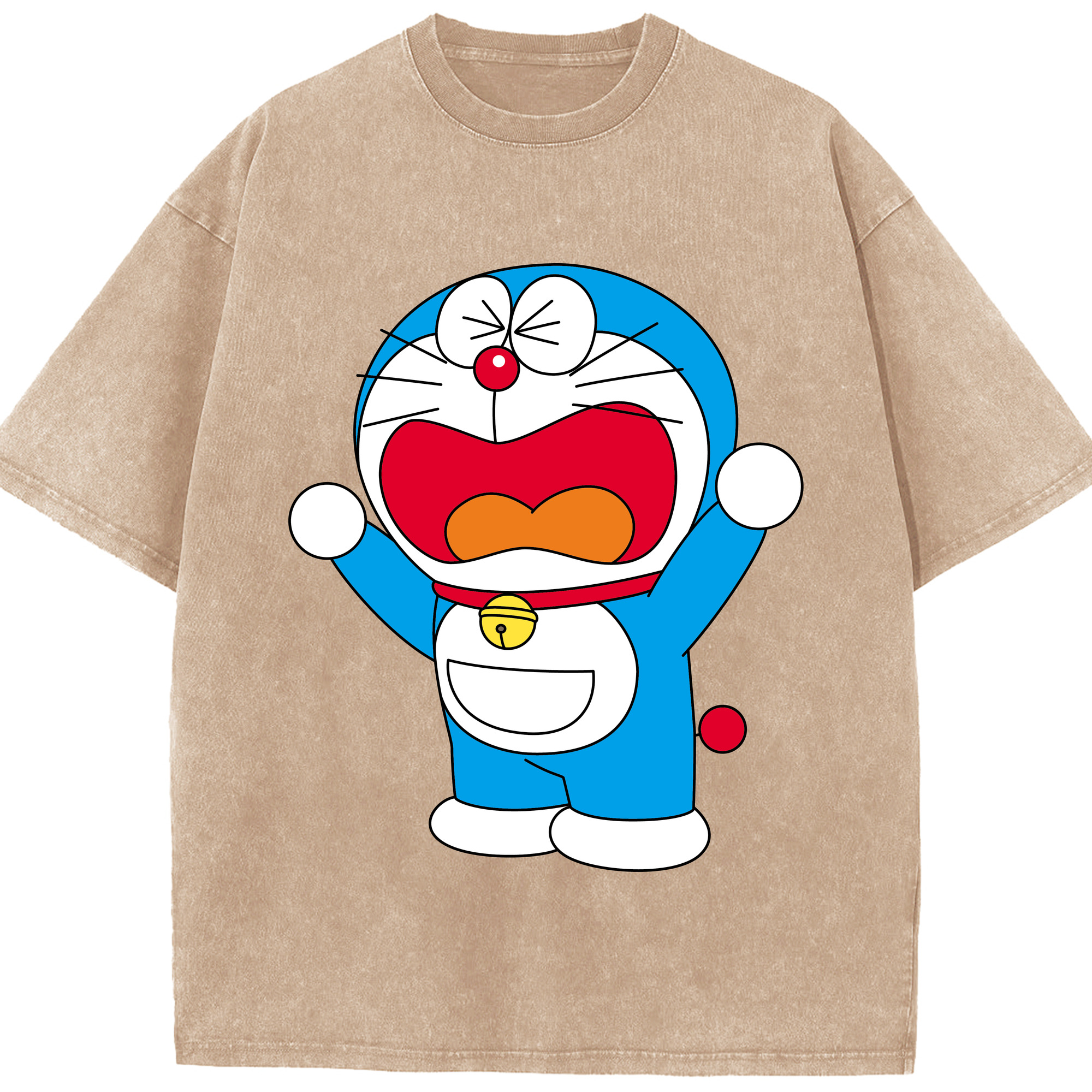 （画像用） ドラえもん Doraemon 綿100% ヴィンテージ風 半袖Tシャツ（フロントプリント）