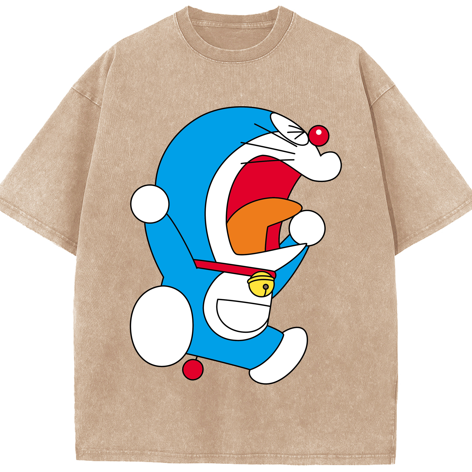 （画像用） ドラえもん Doraemon 綿100% ヴィンテージ風 半袖Tシャツ（フロントプリント）