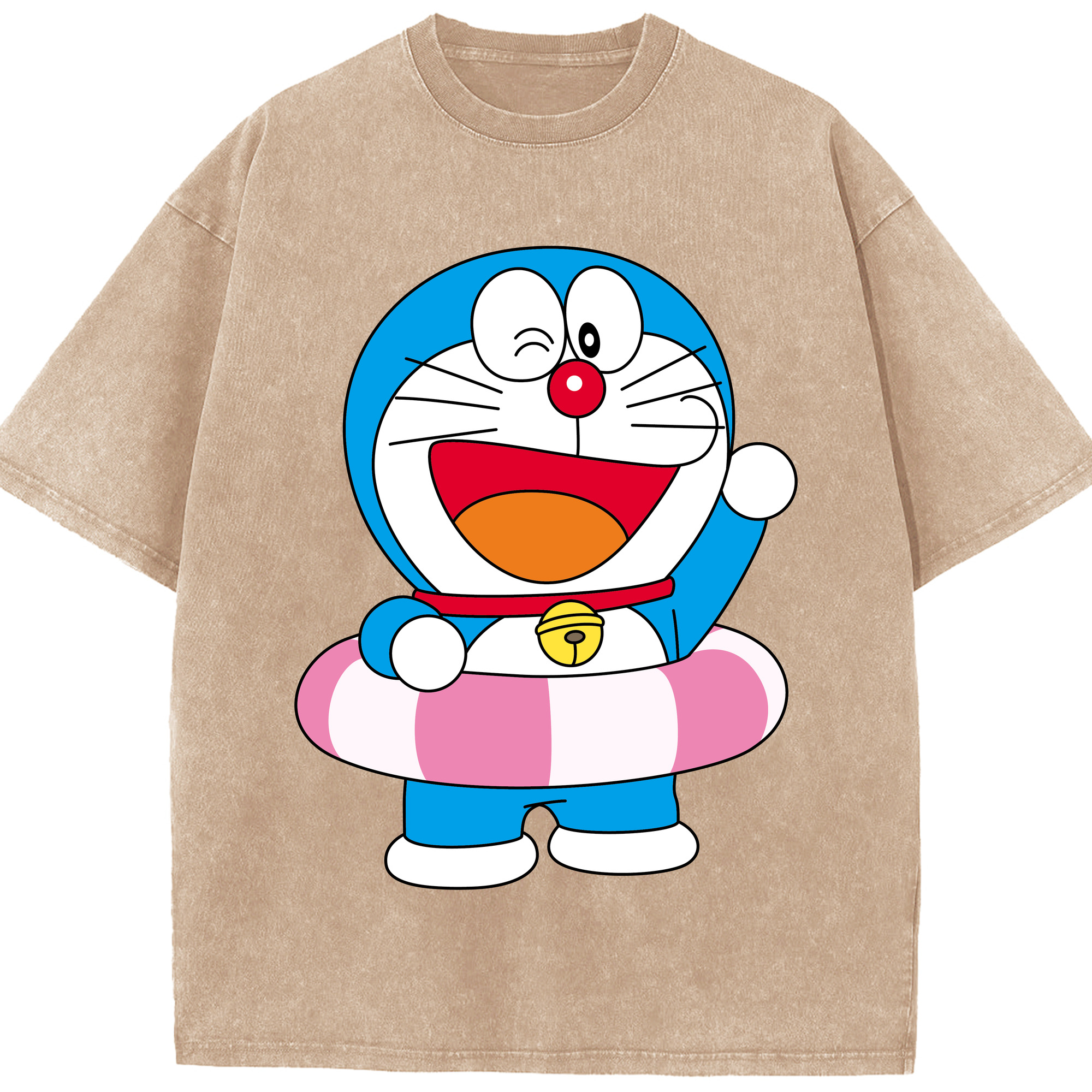 （画像用） ドラえもん Doraemon 綿100% ヴィンテージ風 半袖Tシャツ（フロントプリント）