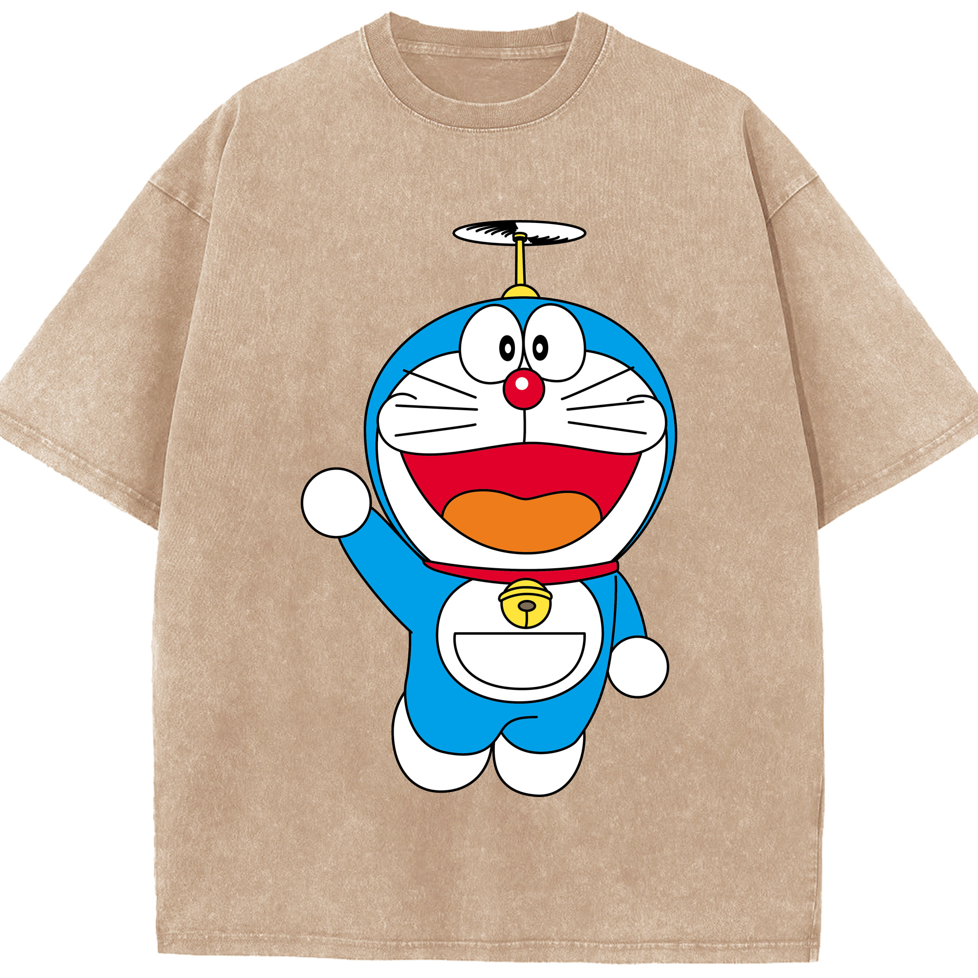（画像用） ドラえもん Doraemon 綿100% ヴィンテージ風 半袖Tシャツ（フロントプリント）