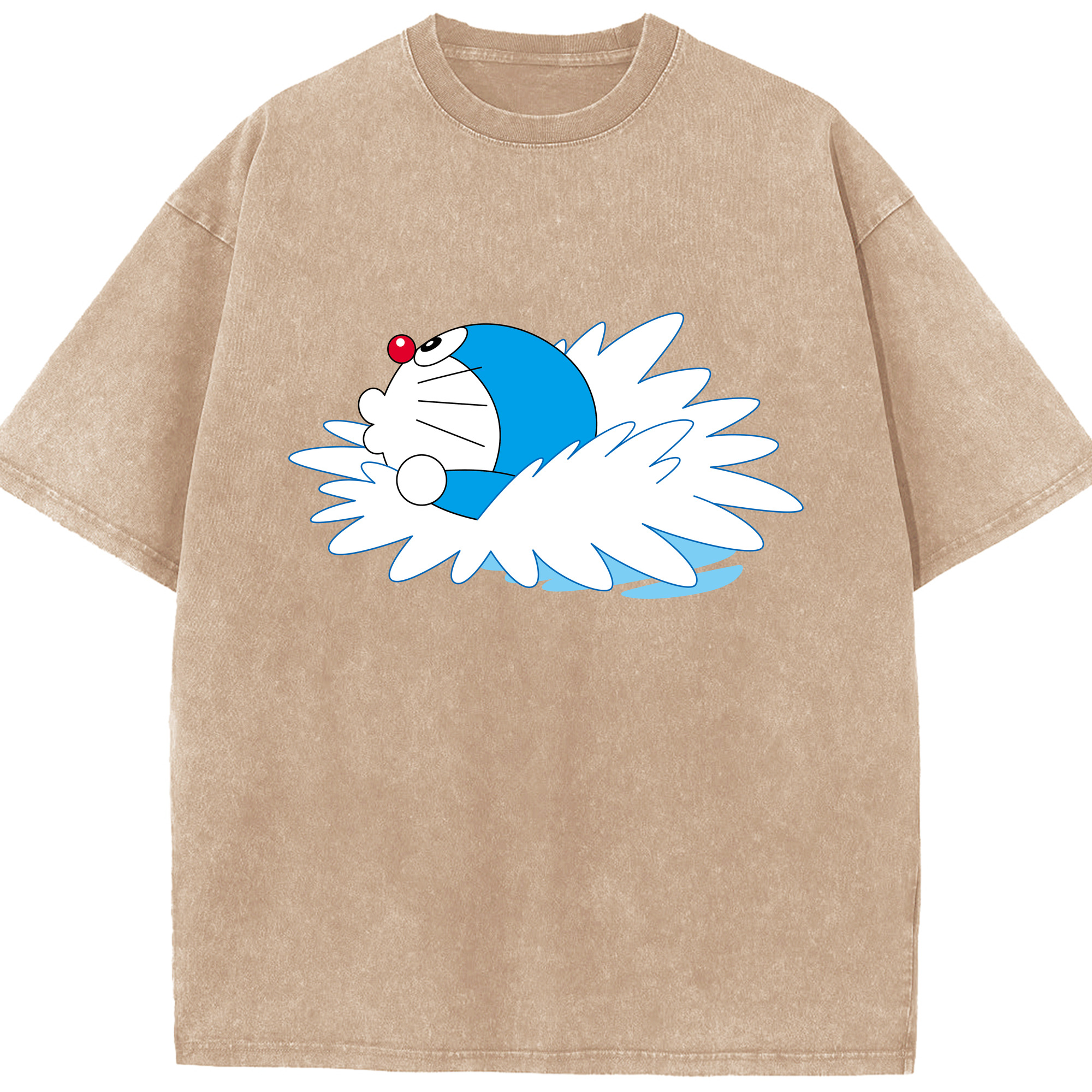 （画像用） ドラえもん Doraemon 綿100% ヴィンテージ風 半袖Tシャツ（フロントプリント）