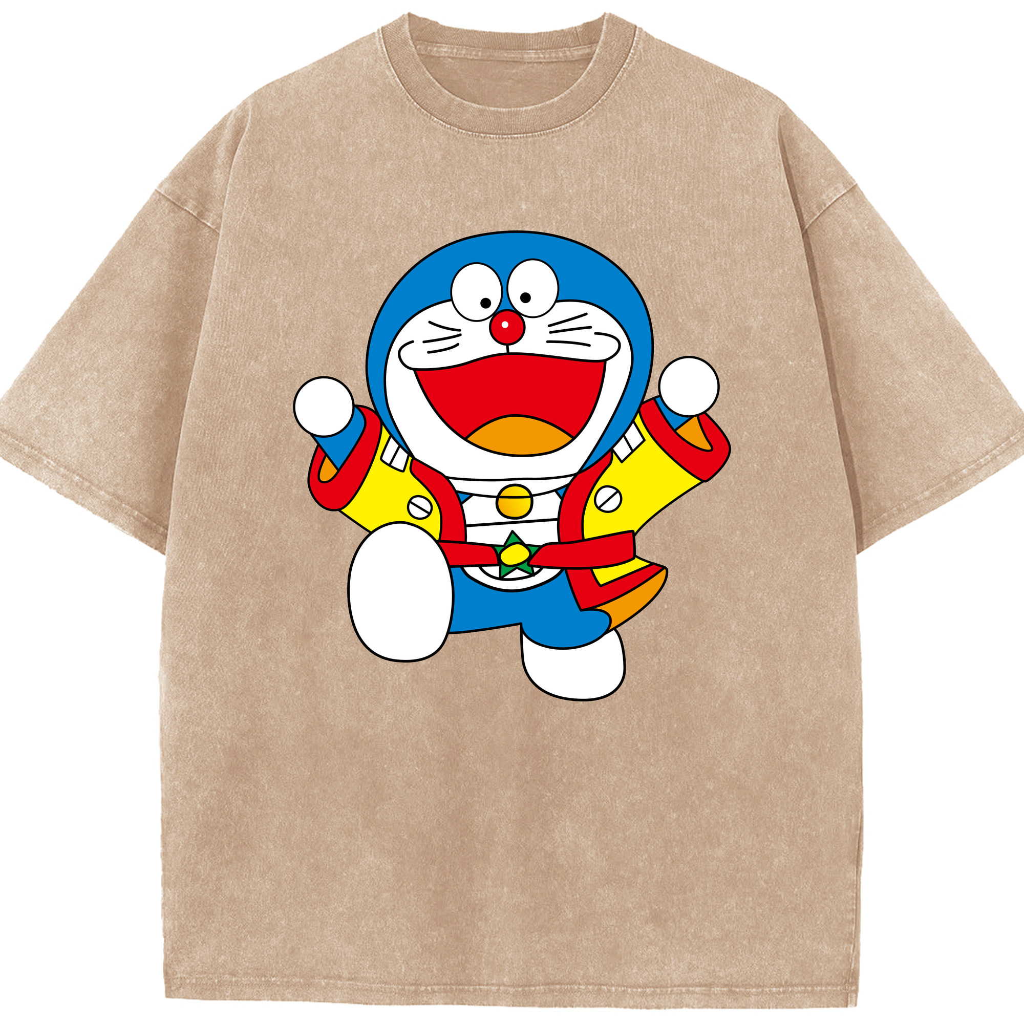 （画像用） ドラえもん Doraemon 綿100% ヴィンテージ風 半袖Tシャツ（フロントプリント）