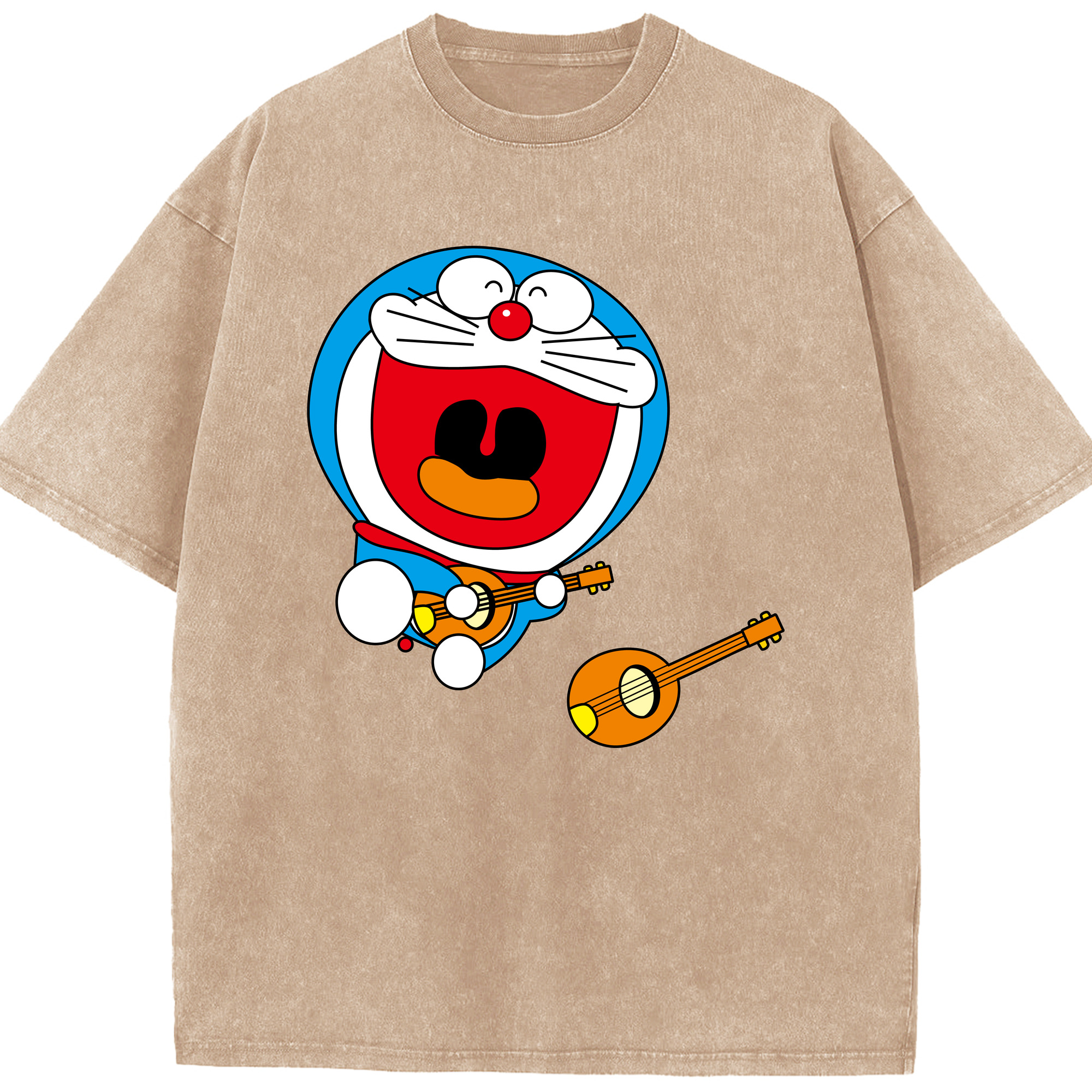 （画像用） ドラえもん Doraemon 綿100% ヴィンテージ風 半袖Tシャツ（フロントプリント）