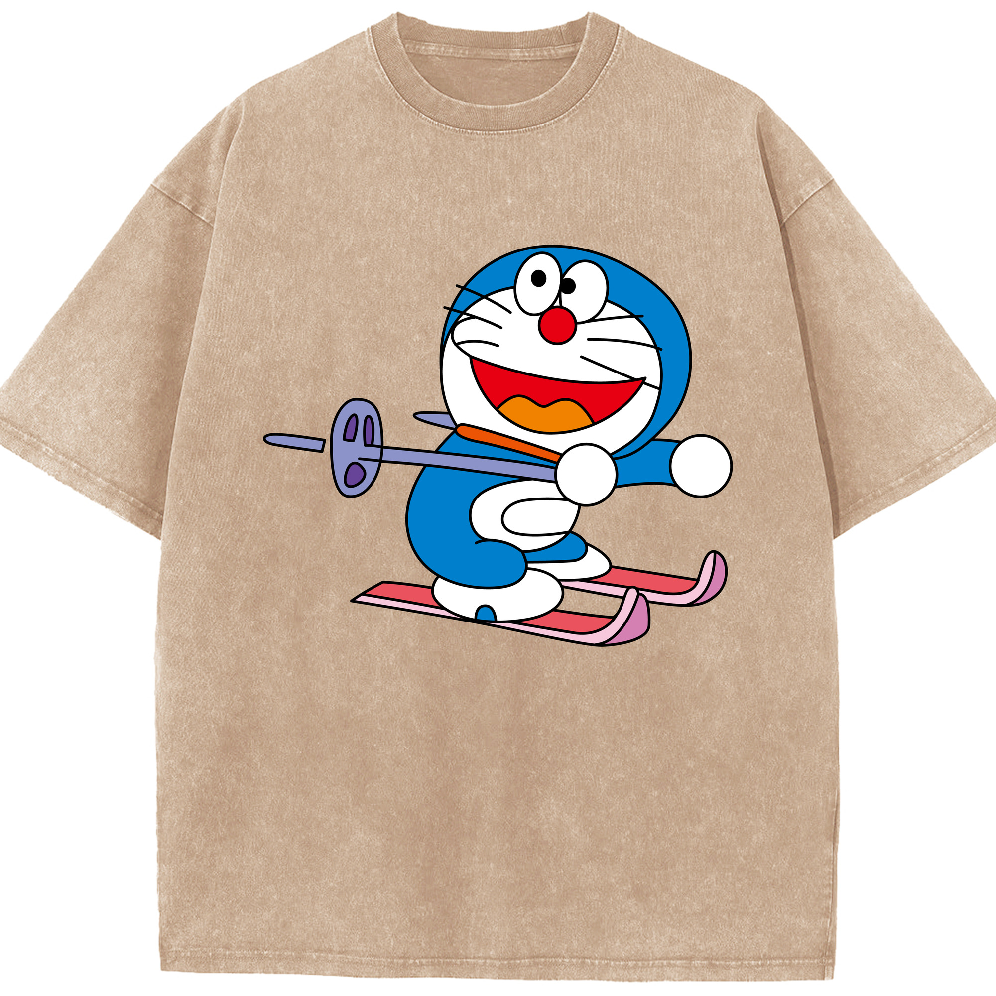 （画像用） ドラえもん Doraemon 綿100% ヴィンテージ風 半袖Tシャツ（フロントプリント）