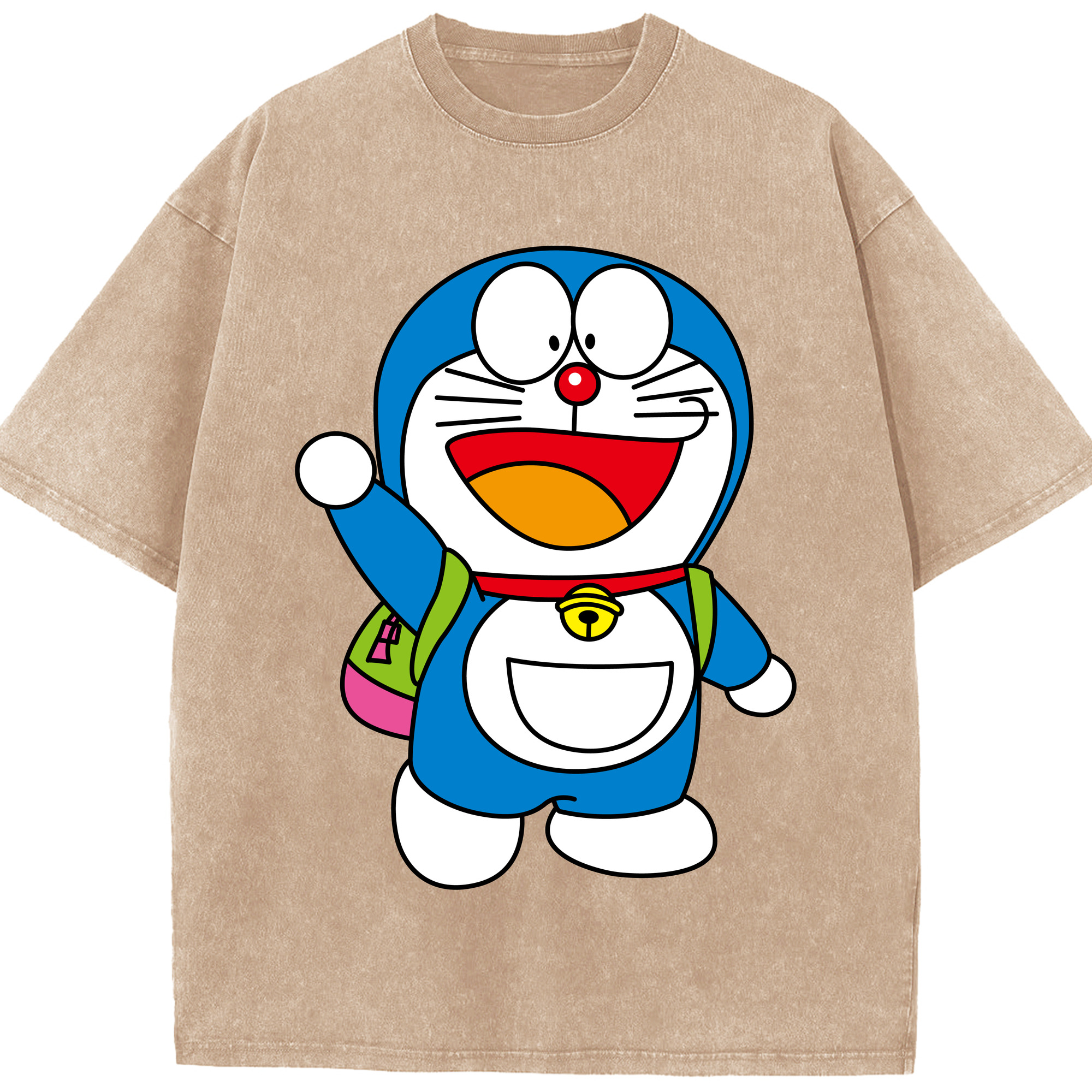 （画像用） ドラえもん Doraemon 綿100% ヴィンテージ風 半袖Tシャツ（フロントプリント）