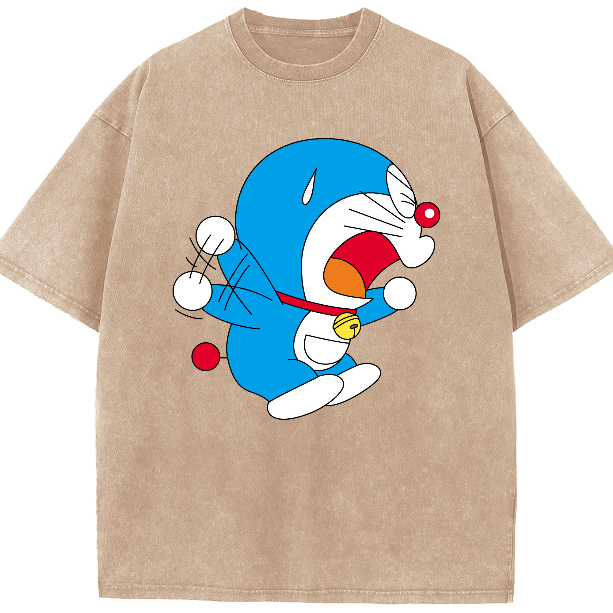 （画像用） ドラえもん Doraemon 綿100% ヴィンテージ風 半袖Tシャツ（フロントプリント）