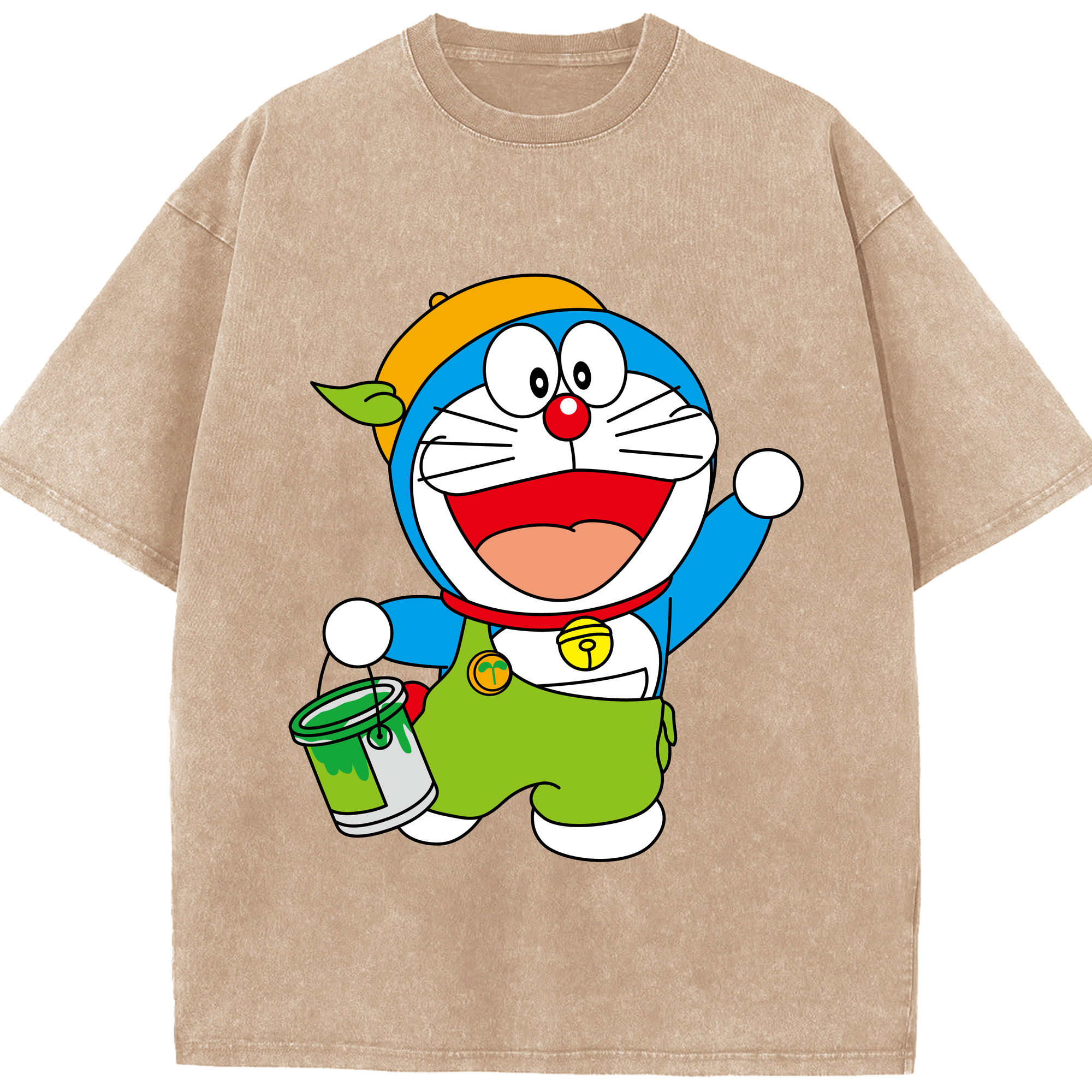 （画像用） ドラえもん Doraemon 綿100% ヴィンテージ風 半袖Tシャツ（フロントプリント）