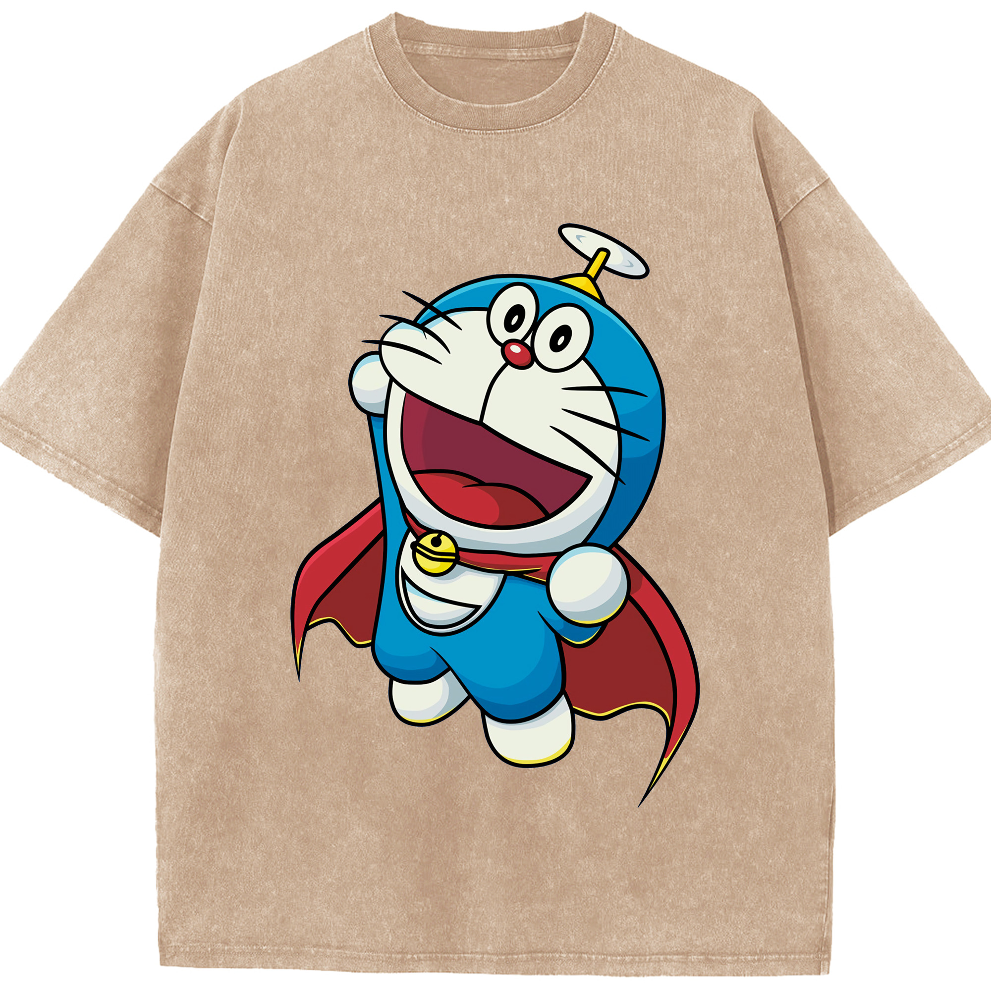 （画像用） ドラえもん Doraemon 綿100% ヴィンテージ風 半袖Tシャツ（フロントプリント）