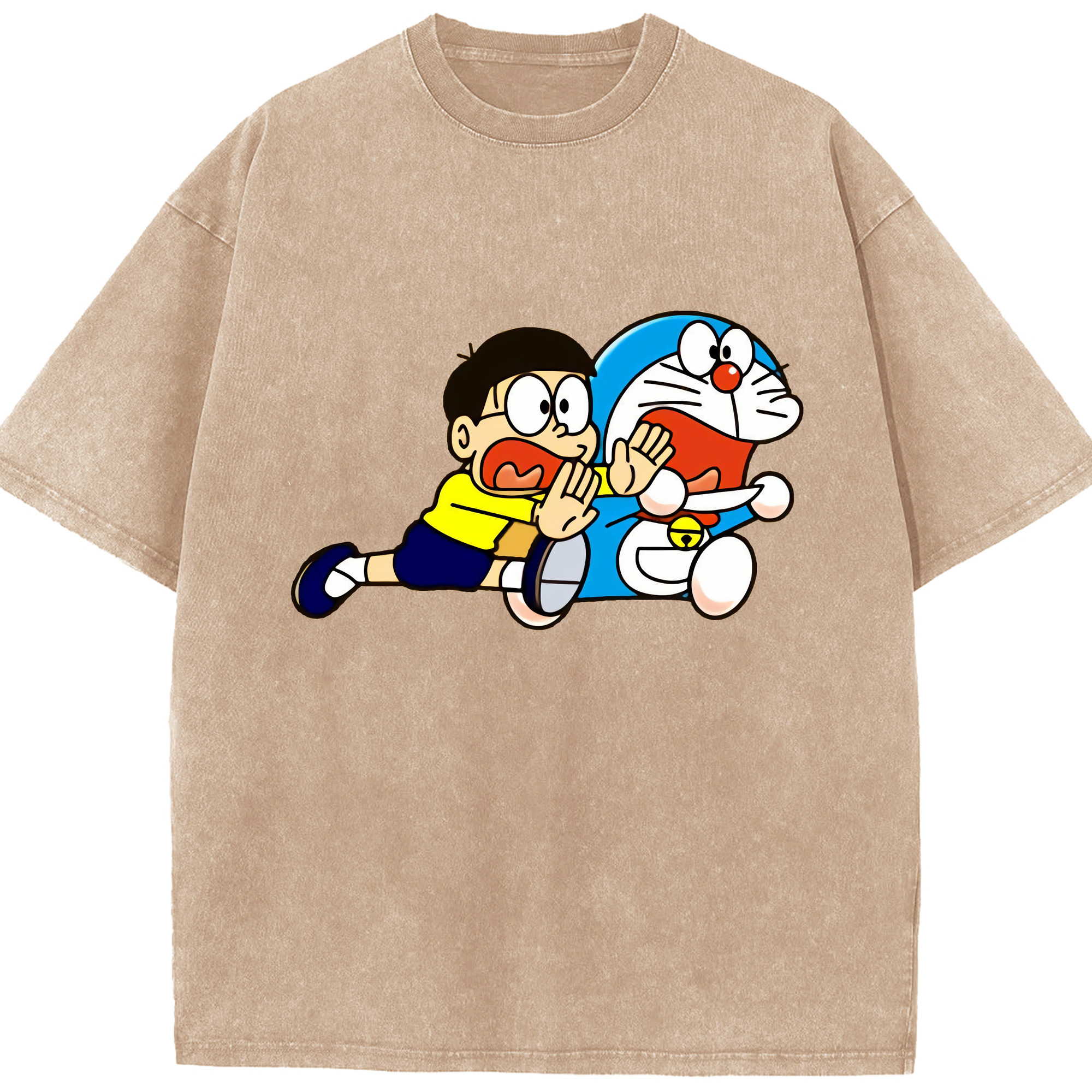（画像用） ドラえもん Doraemon 綿100% ヴィンテージ風 半袖Tシャツ（フロントプリント）