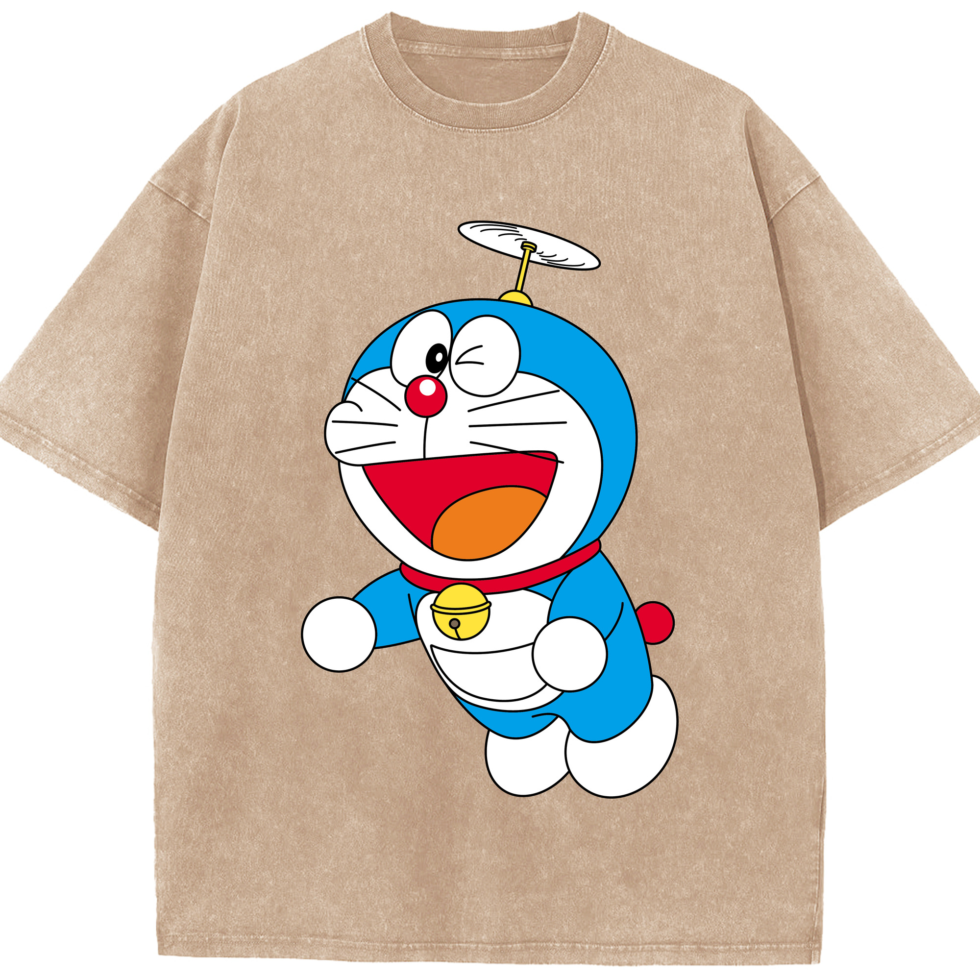 （画像用） ドラえもん Doraemon 綿100% ヴィンテージ風 半袖Tシャツ（フロントプリント）