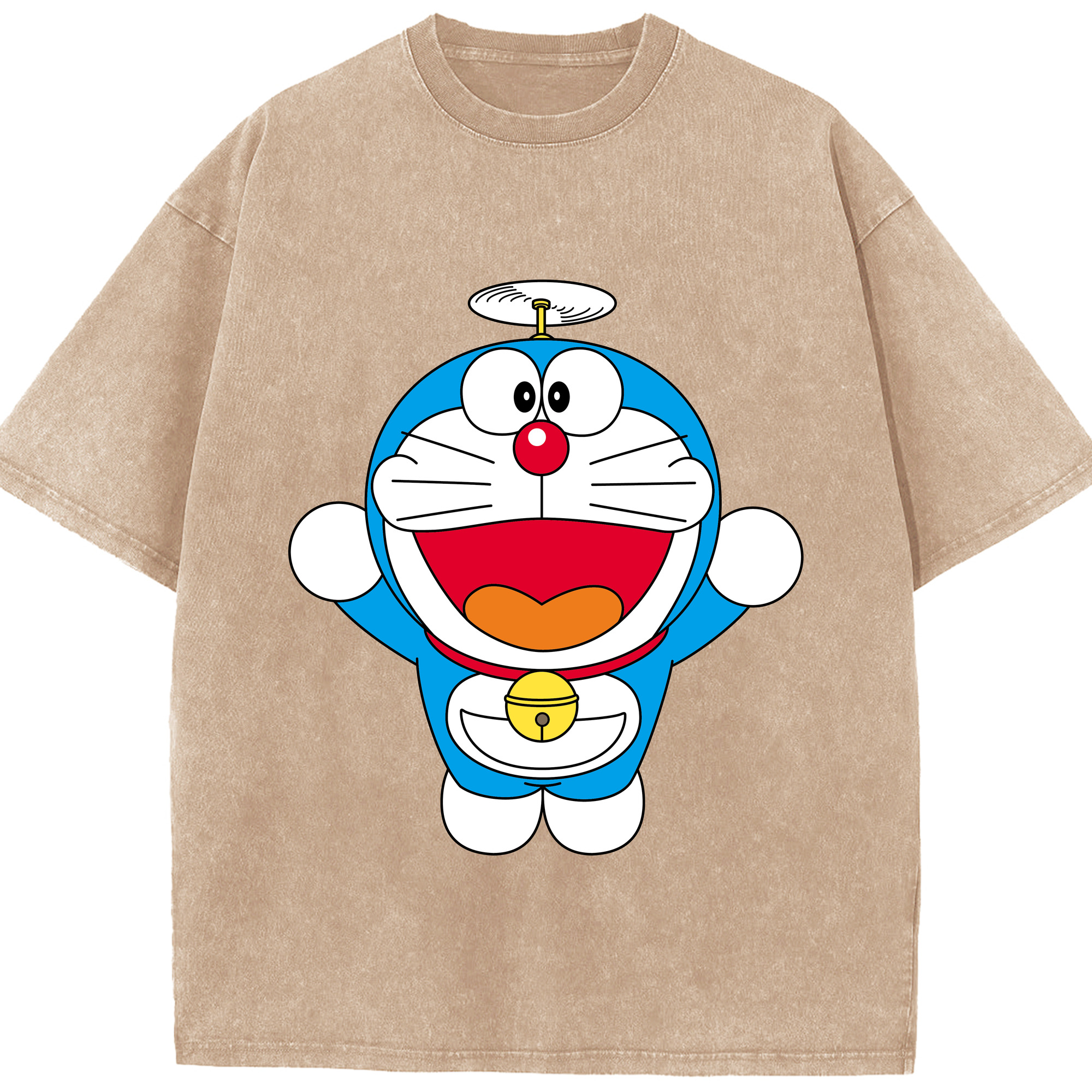 （画像用） ドラえもん Doraemon 綿100% ヴィンテージ風 半袖Tシャツ（フロントプリント）