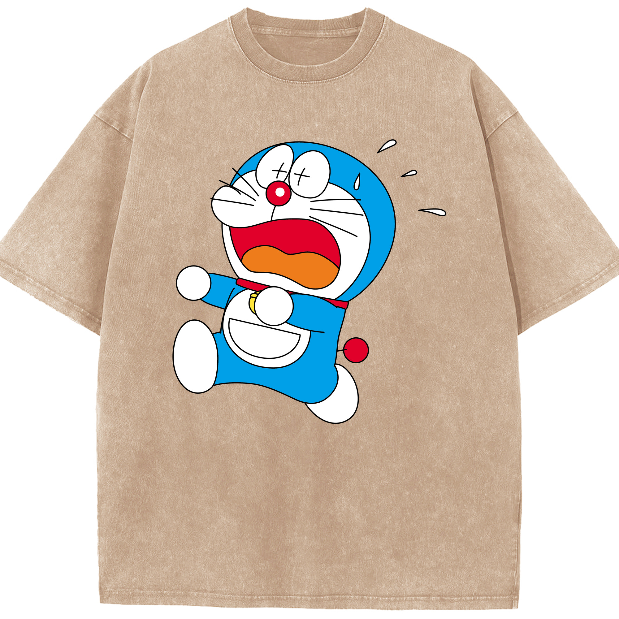 （画像用） ドラえもん Doraemon 綿100% ヴィンテージ風 半袖Tシャツ（フロントプリント）