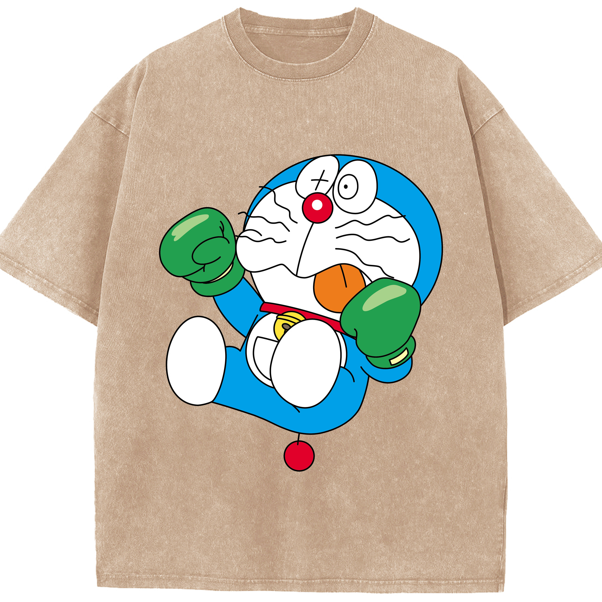 （画像用） ドラえもん Doraemon 綿100% ヴィンテージ風 半袖Tシャツ（フロントプリント）