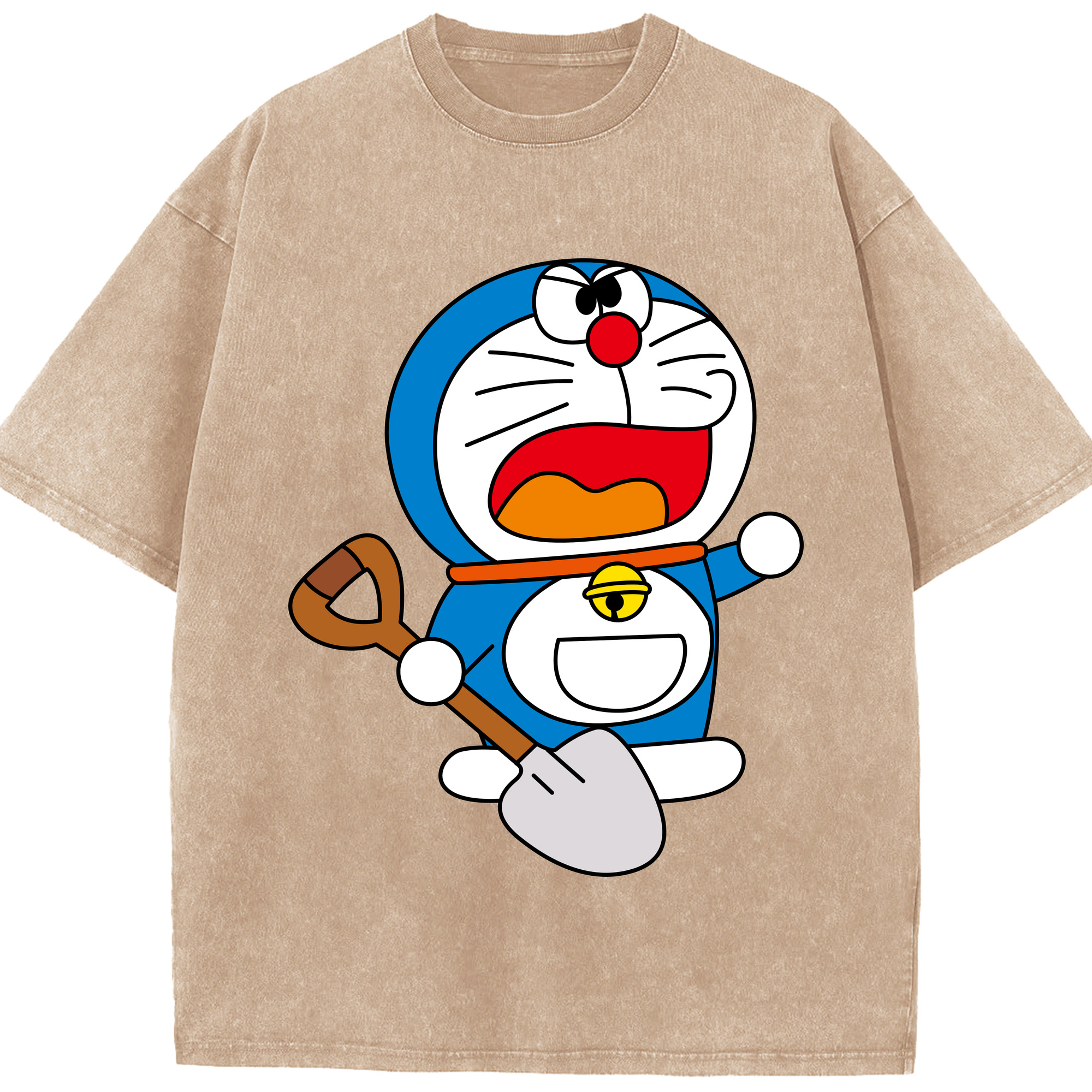 （画像用） ドラえもん Doraemon 綿100% ヴィンテージ風 半袖Tシャツ（フロントプリント）