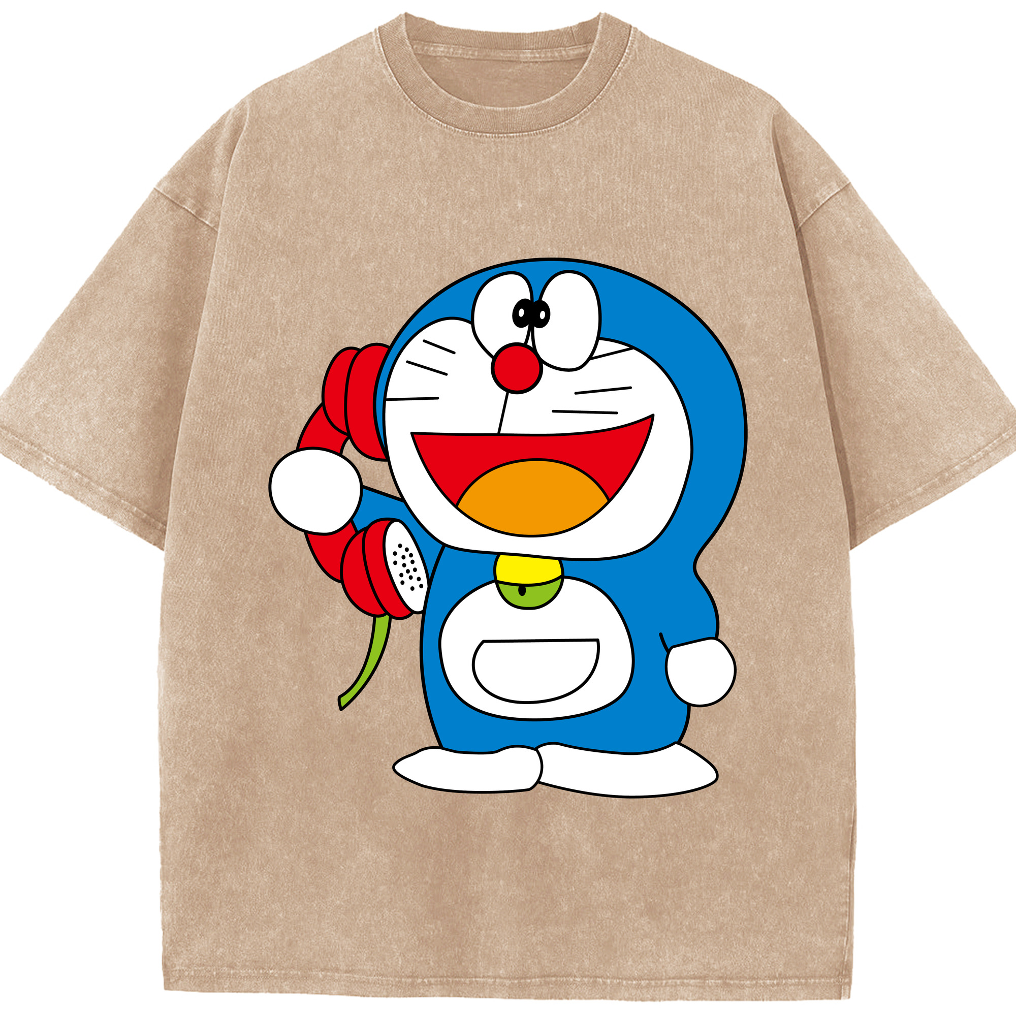 （画像用） ドラえもん Doraemon 綿100% ヴィンテージ風 半袖Tシャツ（フロントプリント）