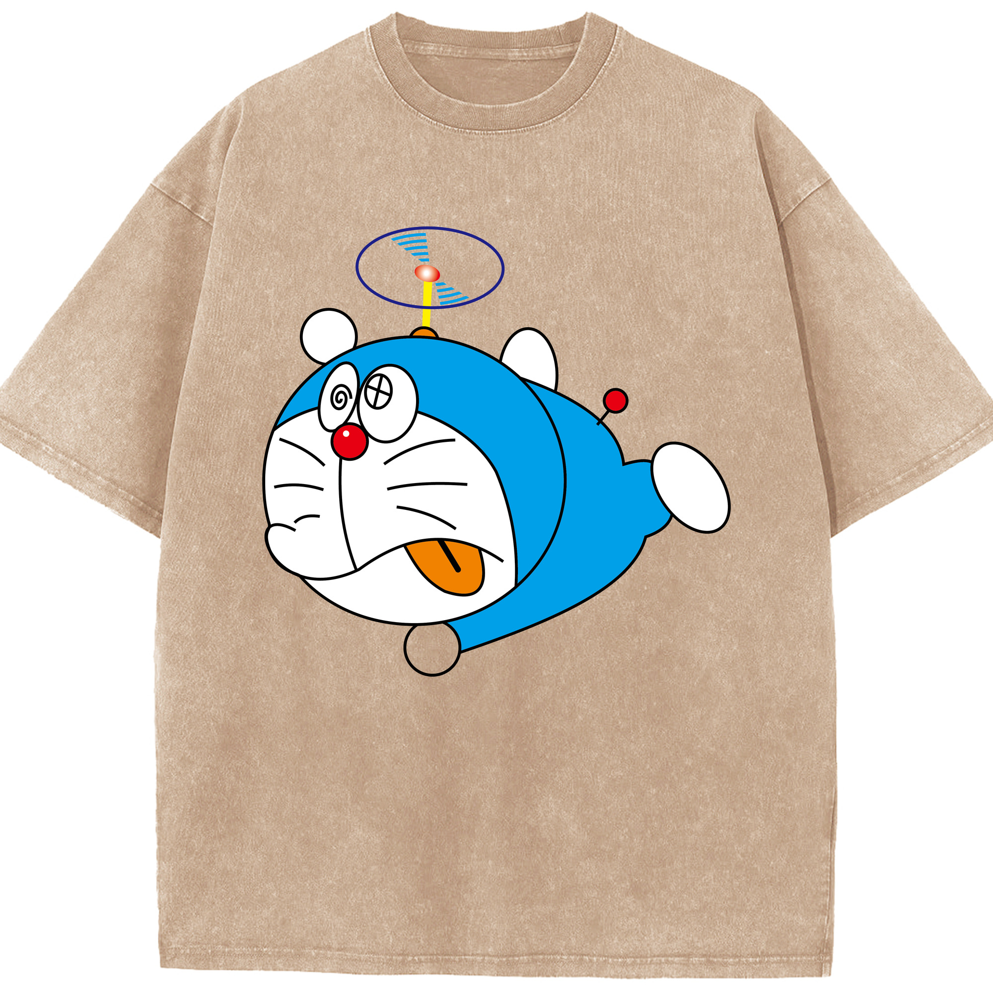 （画像用） ドラえもん Doraemon 綿100% ヴィンテージ風 半袖Tシャツ（フロントプリント）