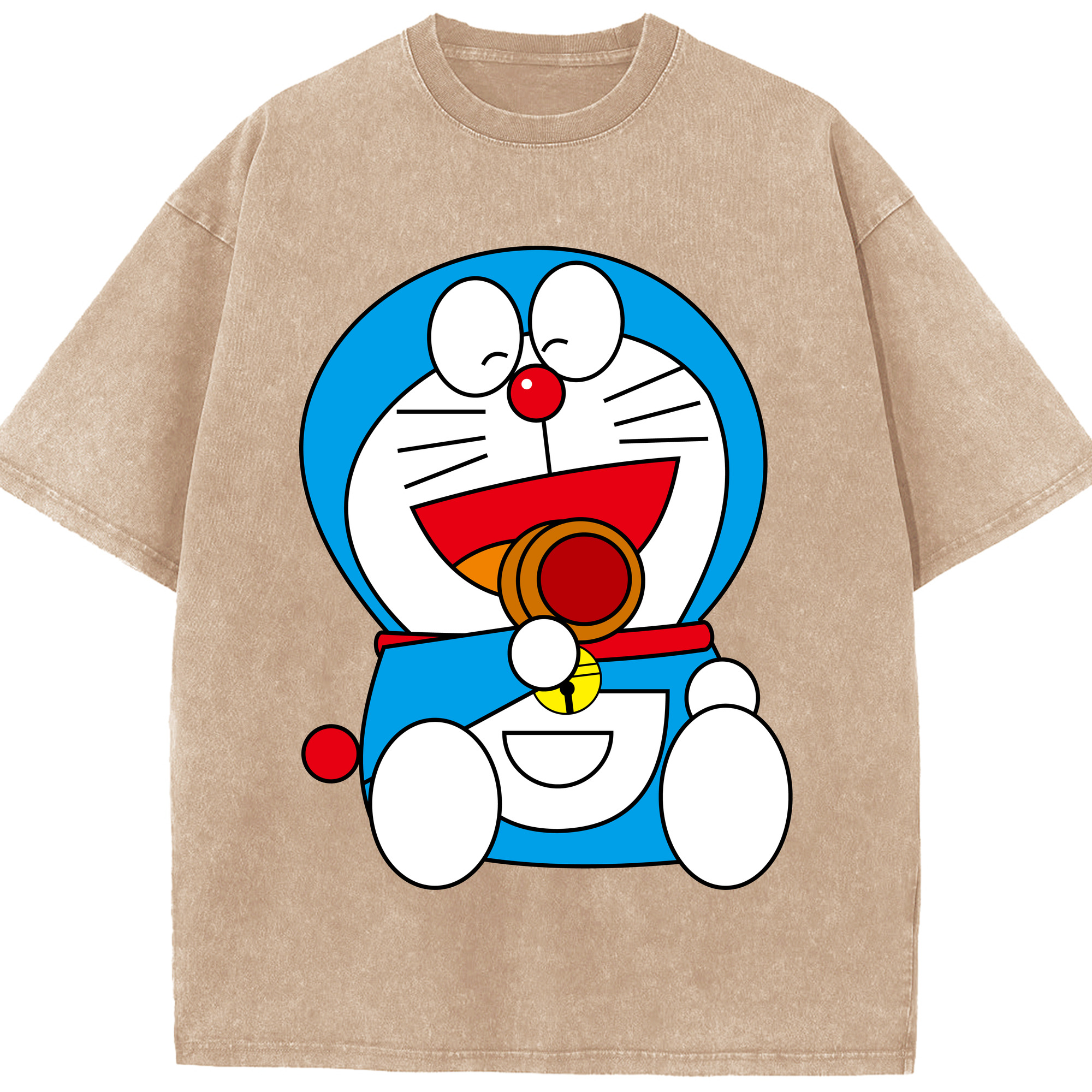 （画像用） ドラえもん Doraemon 綿100% ヴィンテージ風 半袖Tシャツ（フロントプリント）