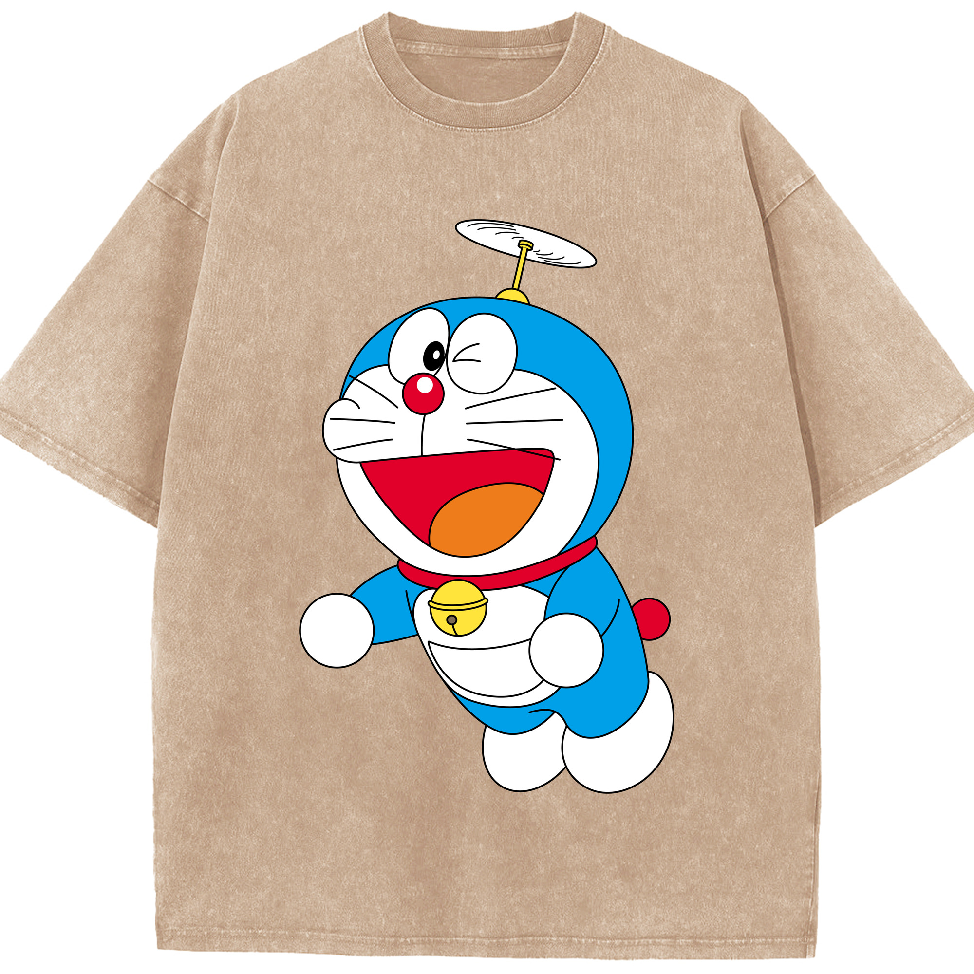 （画像用） ドラえもん Doraemon 綿100% ヴィンテージ風 半袖Tシャツ（フロントプリント）