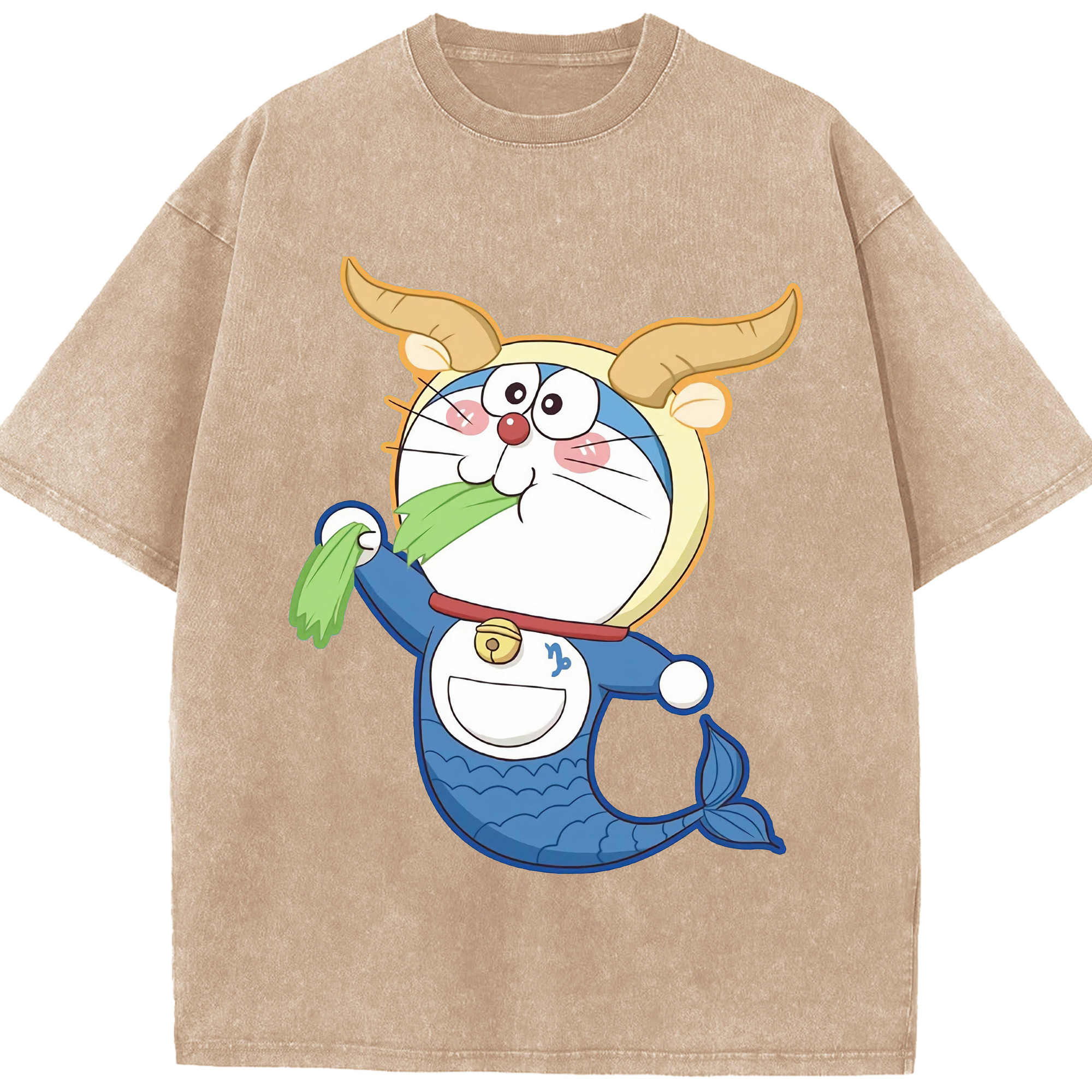 （画像用） ドラえもん Doraemon 綿100% ヴィンテージ風 半袖Tシャツ（フロントプリント）