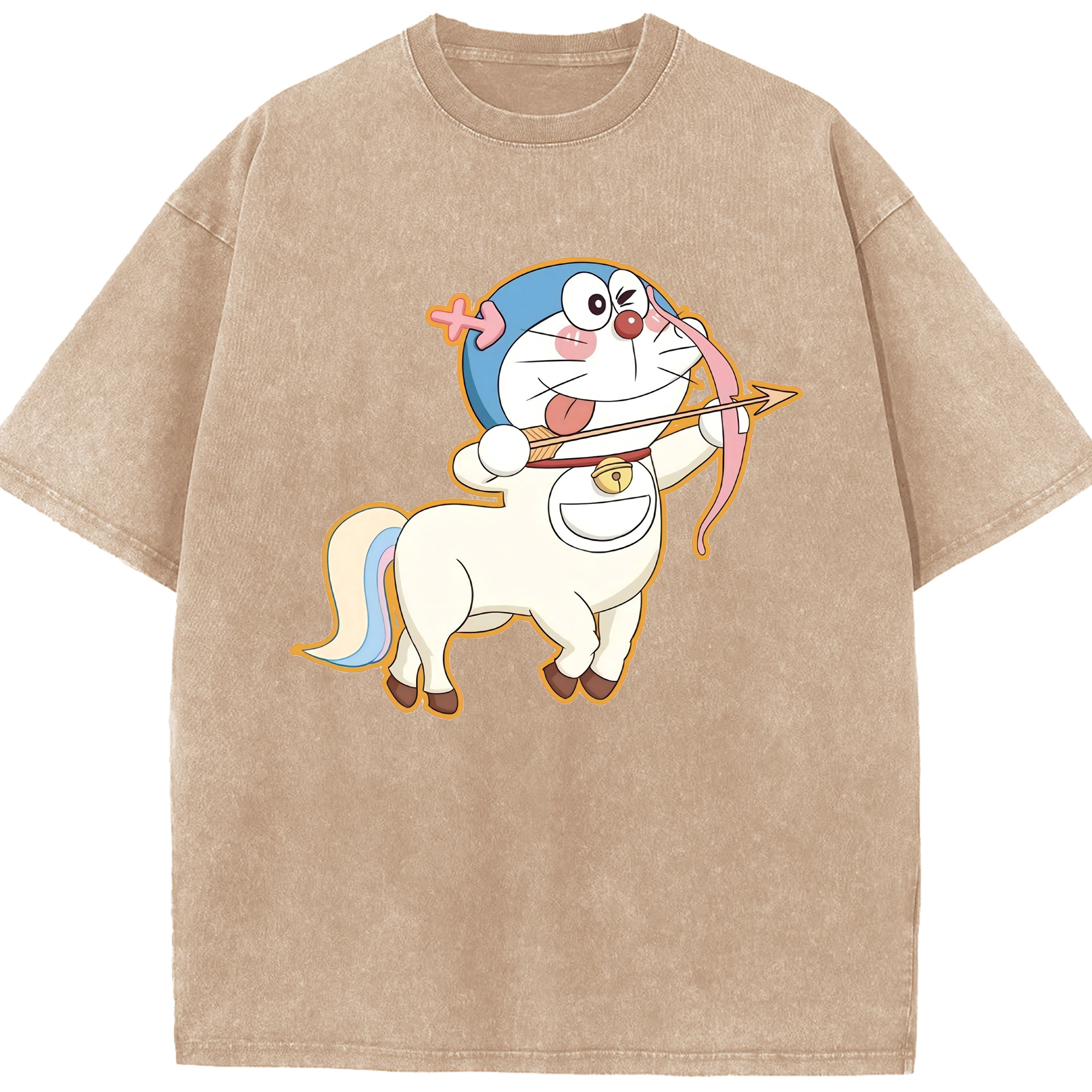 （画像用） ドラえもん Doraemon 綿100% ヴィンテージ風 半袖Tシャツ（フロントプリント）