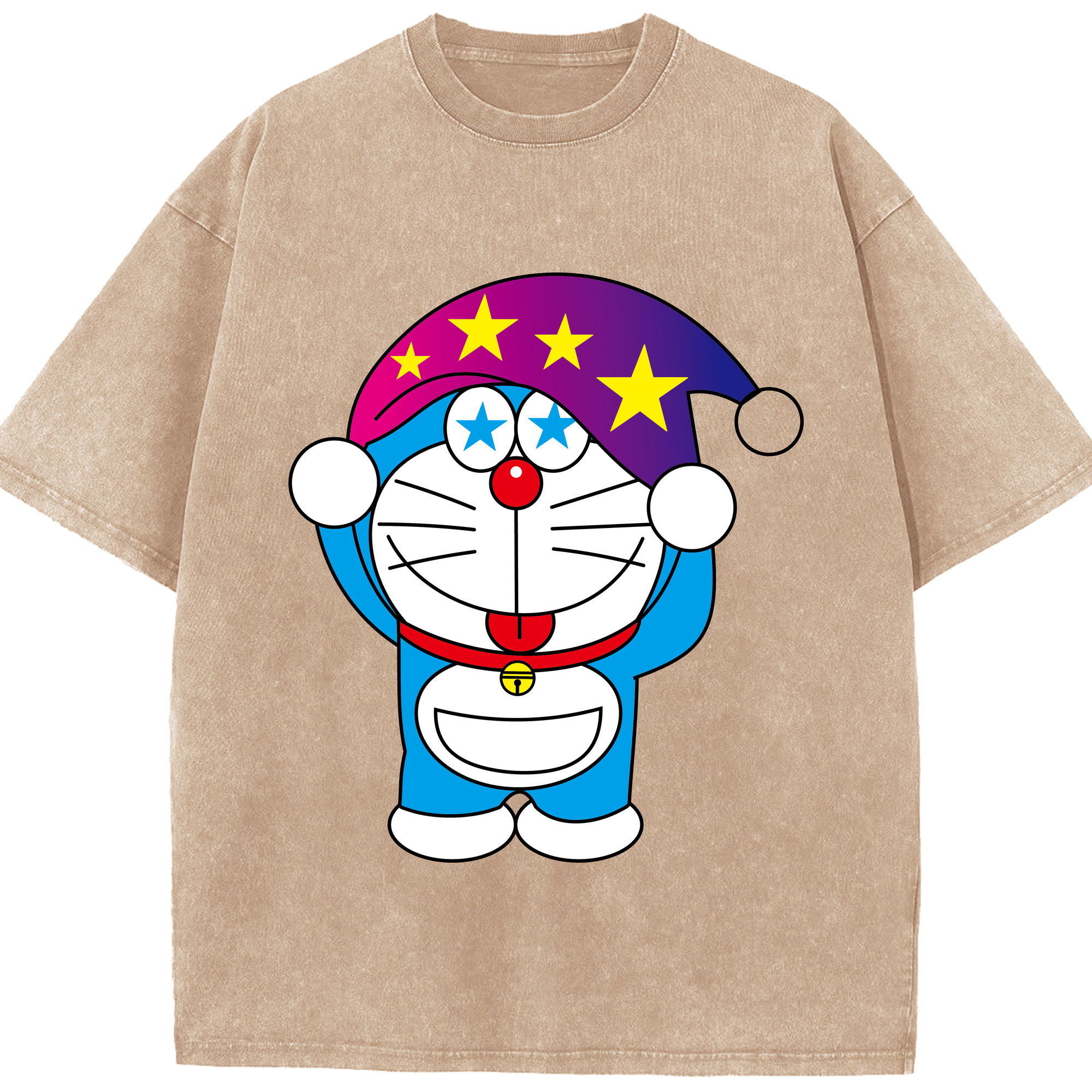 （画像用） ドラえもん Doraemon 綿100% ヴィンテージ風 半袖Tシャツ（フロントプリント）