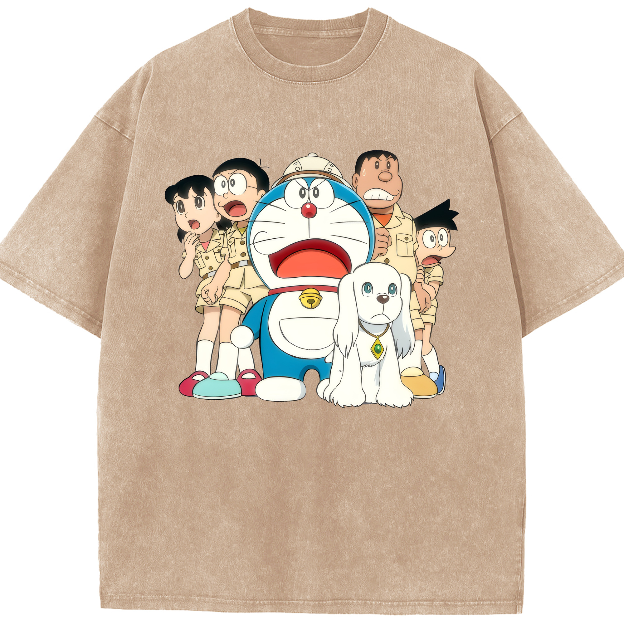 （画像用） ドラえもん Doraemon 綿100% ヴィンテージ風 半袖Tシャツ（フロントプリント）