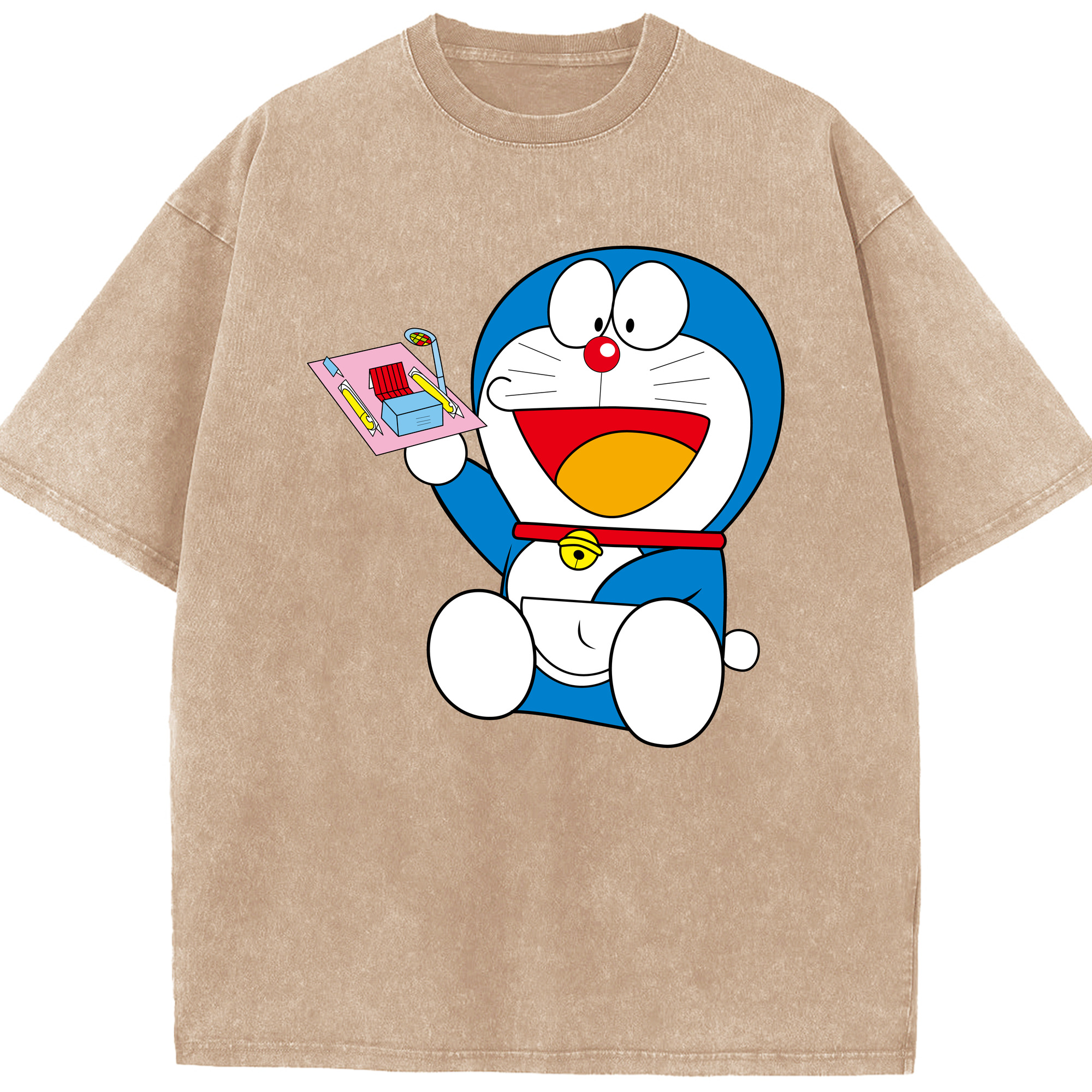 （画像用） ドラえもん Doraemon 綿100% ヴィンテージ風 半袖Tシャツ（フロントプリント）