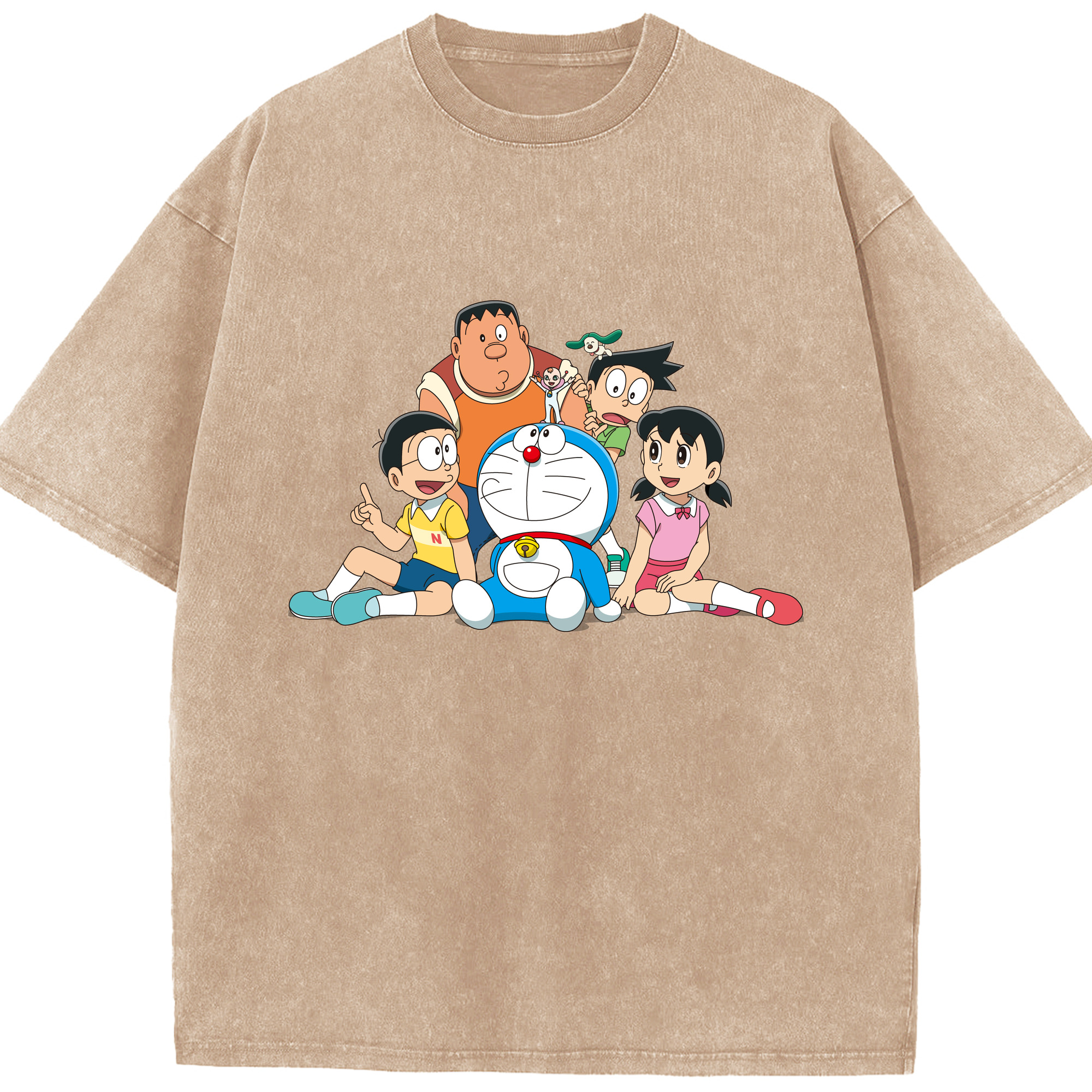 （画像用） ドラえもん Doraemon 綿100% ヴィンテージ風 半袖Tシャツ（フロントプリント）