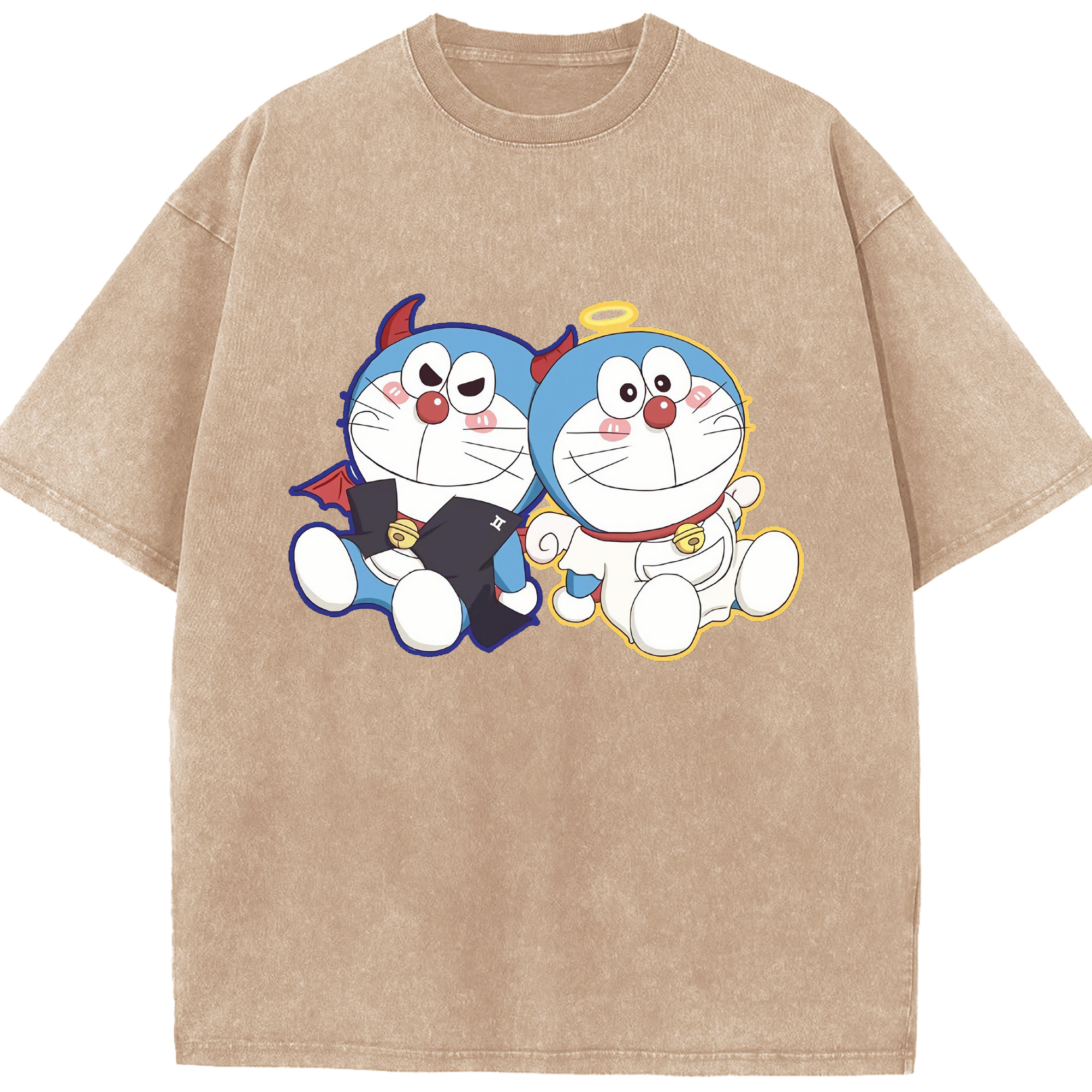 （画像用） ドラえもん Doraemon 綿100% ヴィンテージ風 半袖Tシャツ（フロントプリント）