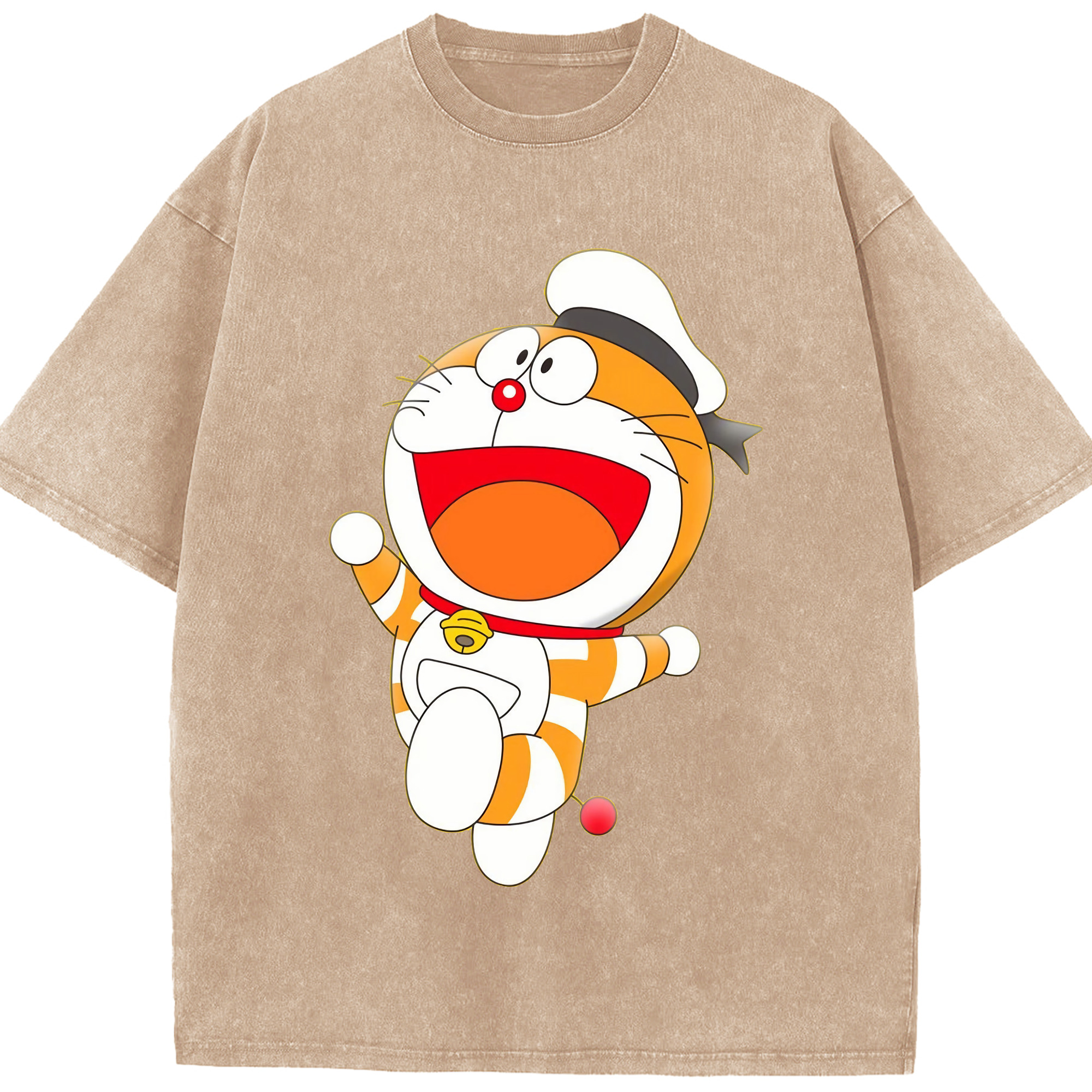 （画像用） ドラえもん Doraemon 綿100% ヴィンテージ風 半袖Tシャツ（フロントプリント）