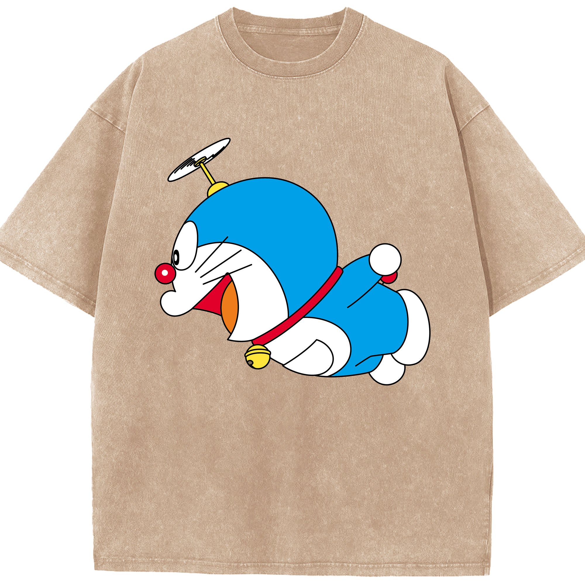 （画像用） ドラえもん Doraemon 綿100% ヴィンテージ風 半袖Tシャツ（フロントプリント）