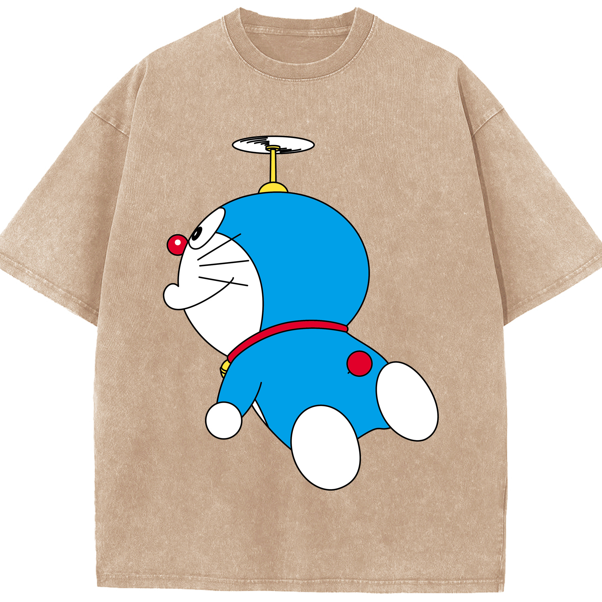（画像用） ドラえもん Doraemon 綿100% ヴィンテージ風 半袖Tシャツ（フロントプリント）