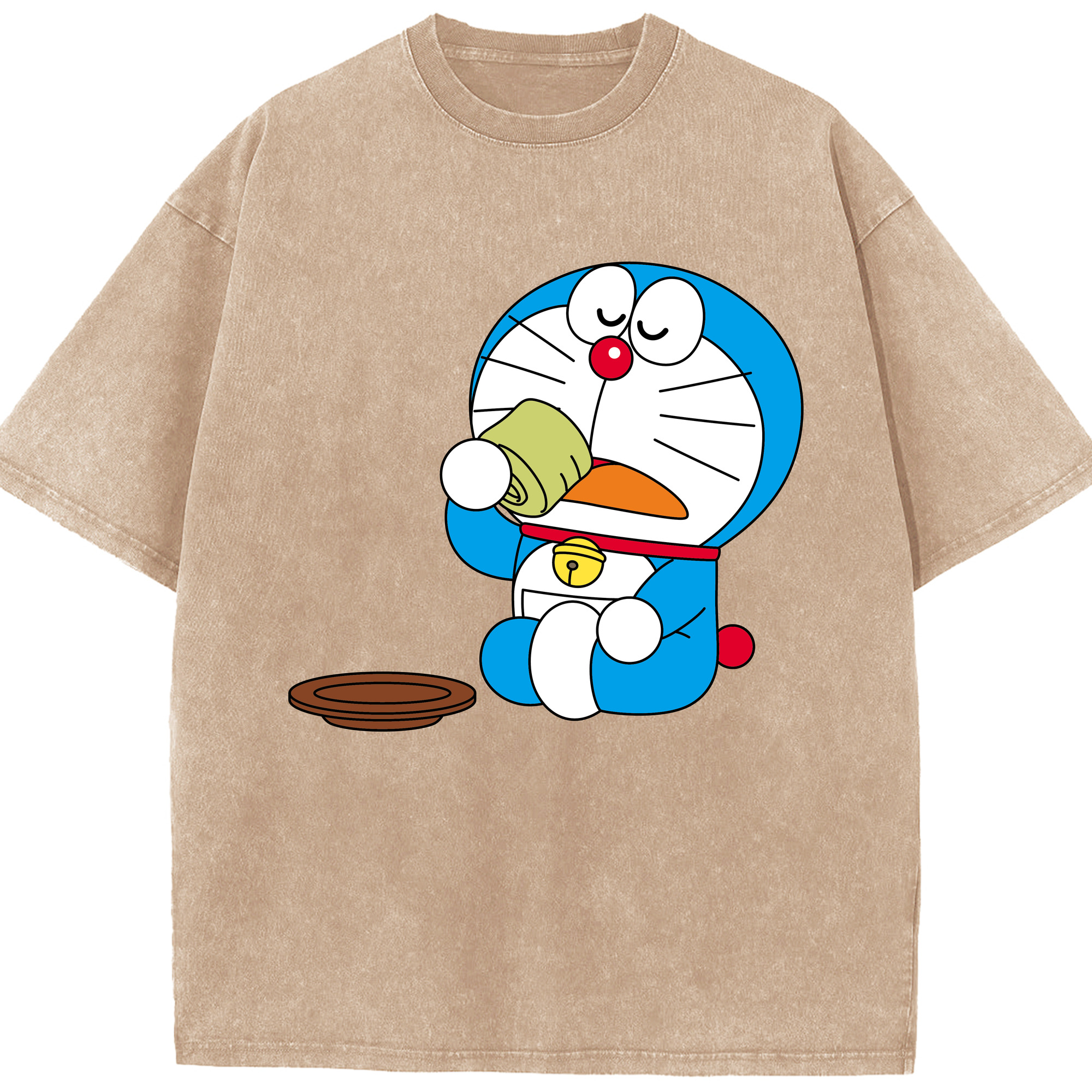 （画像用） ドラえもん Doraemon 綿100% ヴィンテージ風 半袖Tシャツ（フロントプリント）
