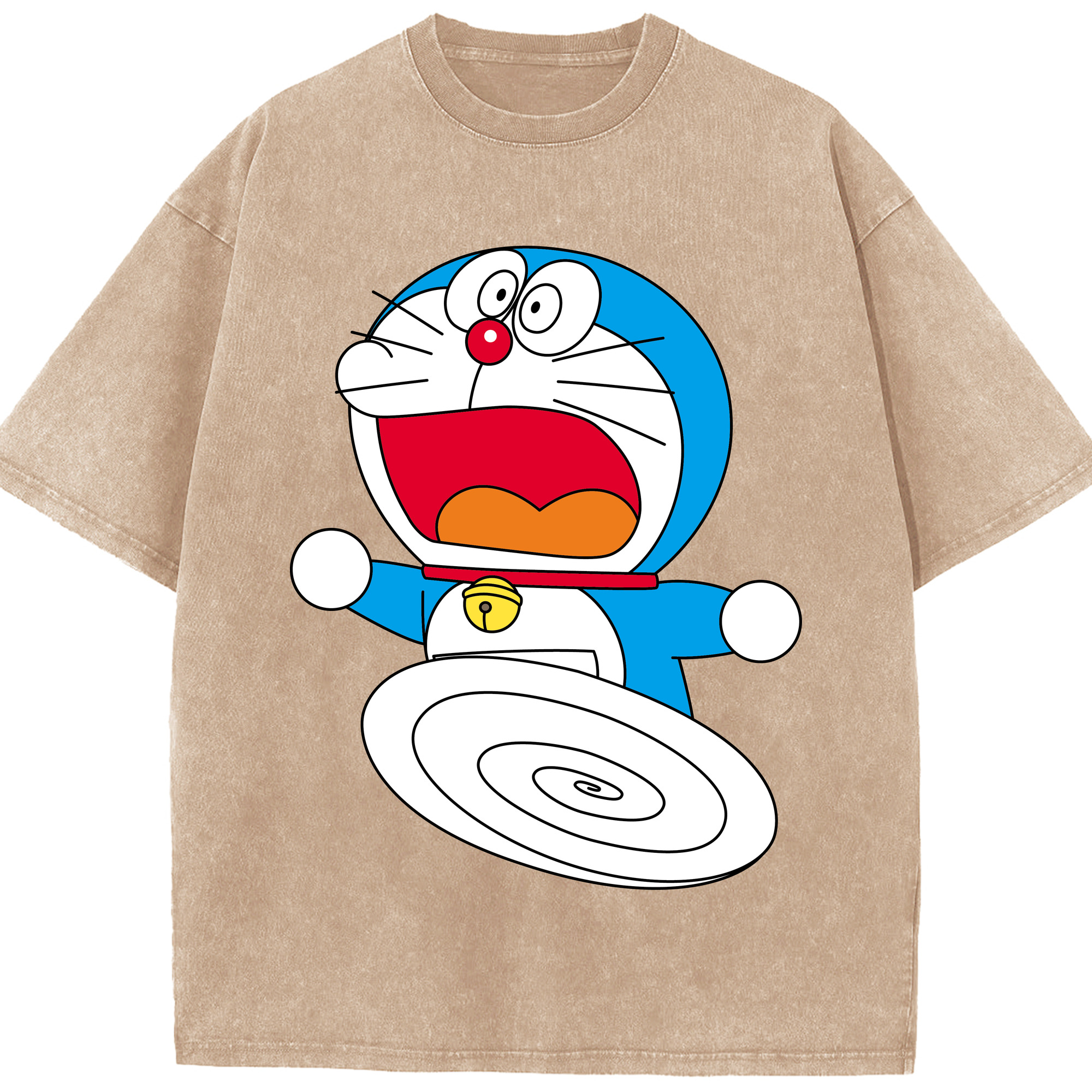 （画像用） ドラえもん Doraemon 綿100% ヴィンテージ風 半袖Tシャツ（フロントプリント）