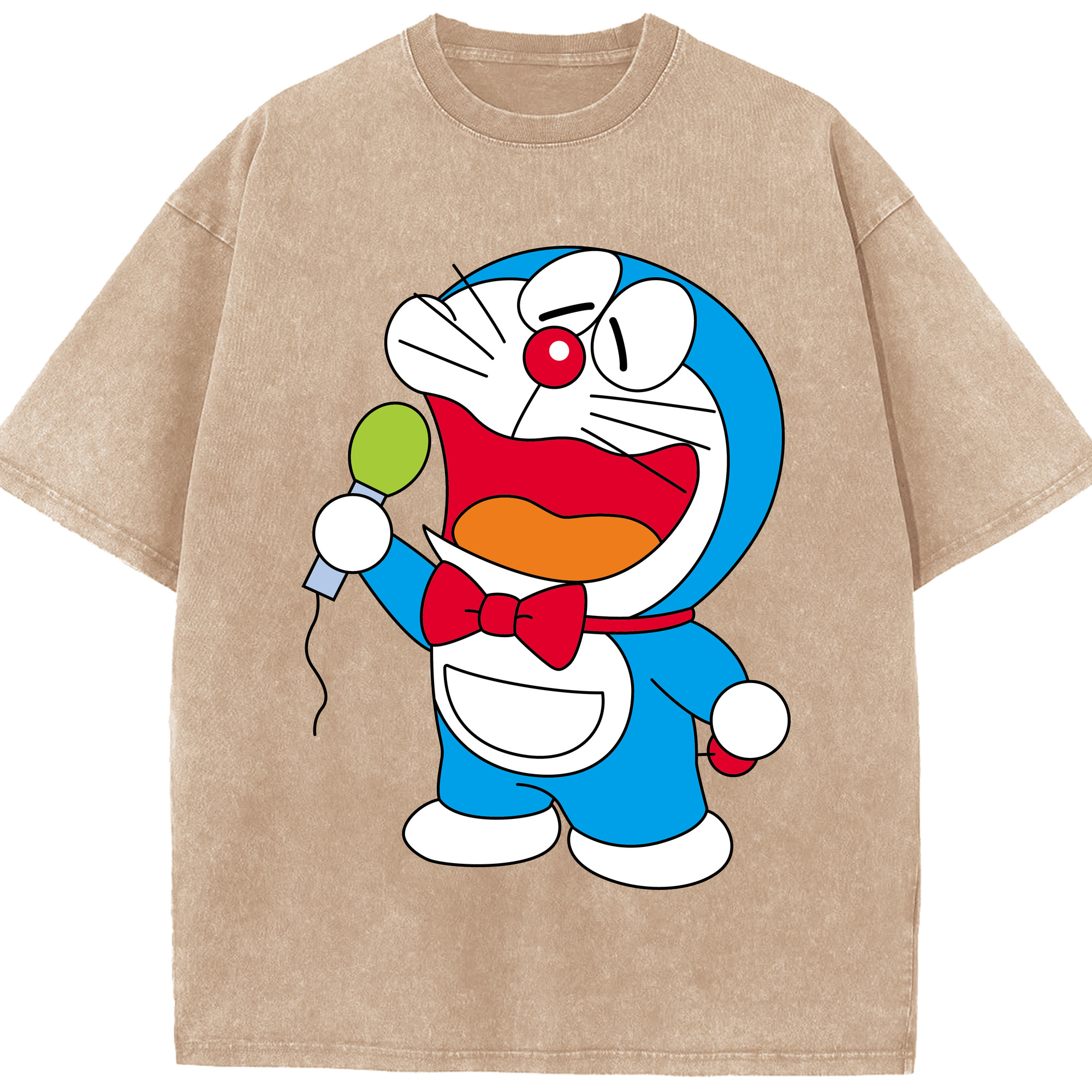 （画像用） ドラえもん Doraemon 綿100% ヴィンテージ風 半袖Tシャツ（フロントプリント）