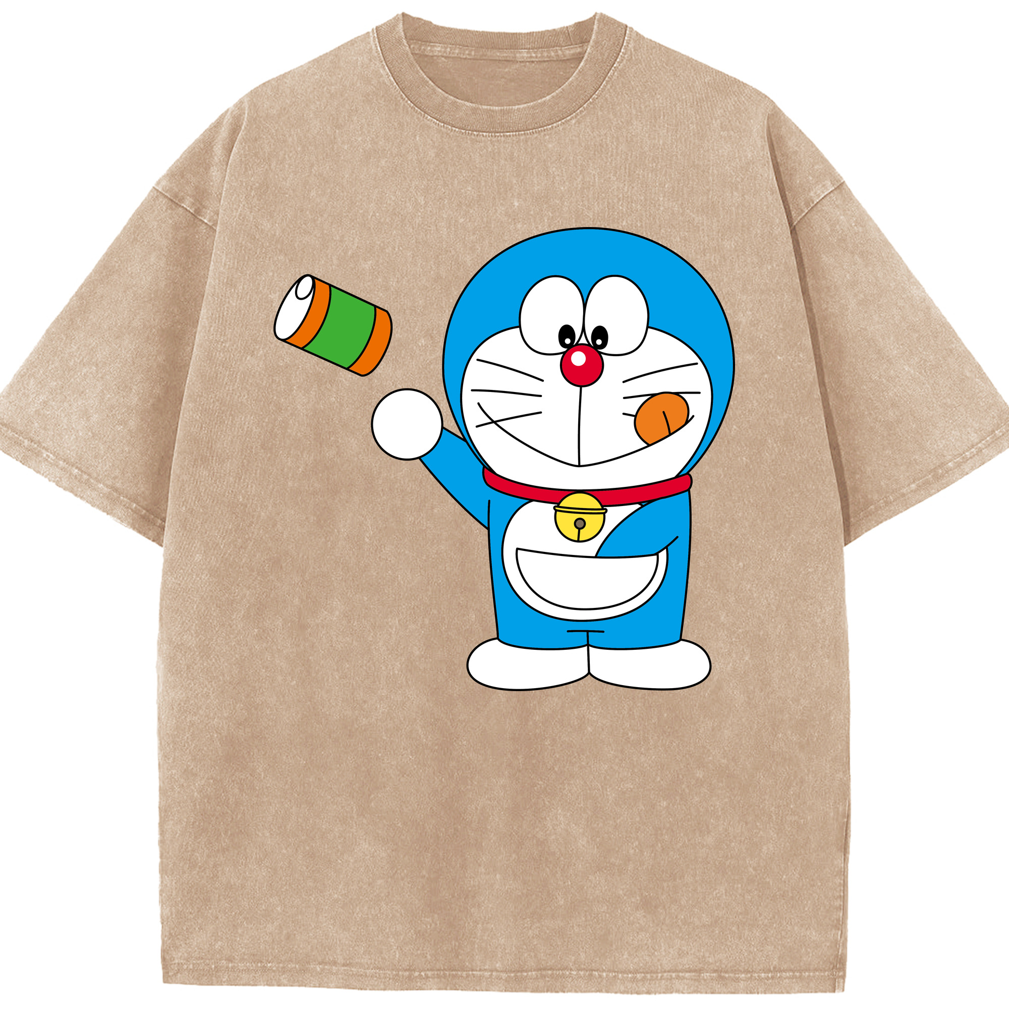 （画像用） ドラえもん Doraemon 綿100% ヴィンテージ風 半袖Tシャツ（フロントプリント）