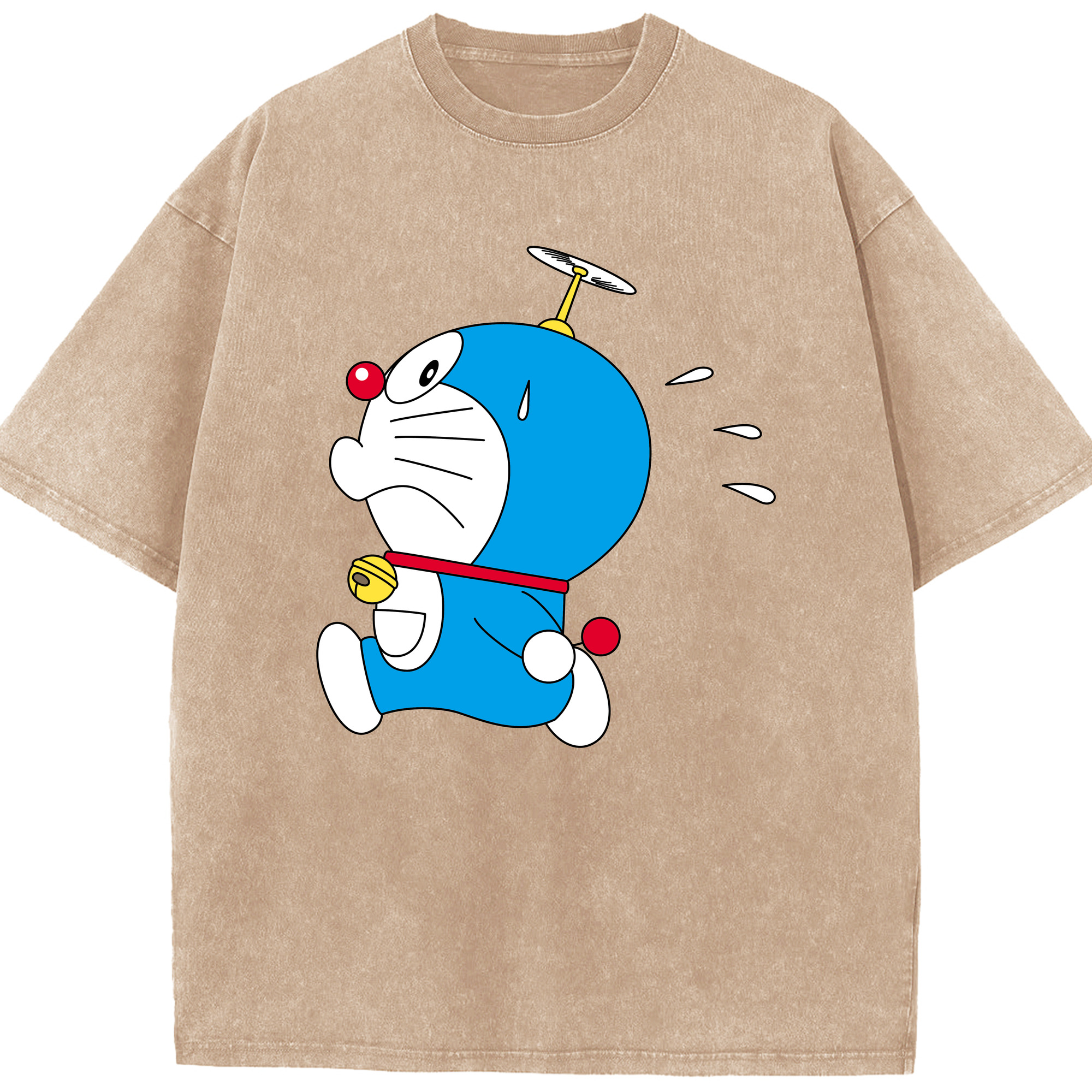 （画像用） ドラえもん Doraemon 綿100% ヴィンテージ風 半袖Tシャツ（フロントプリント）