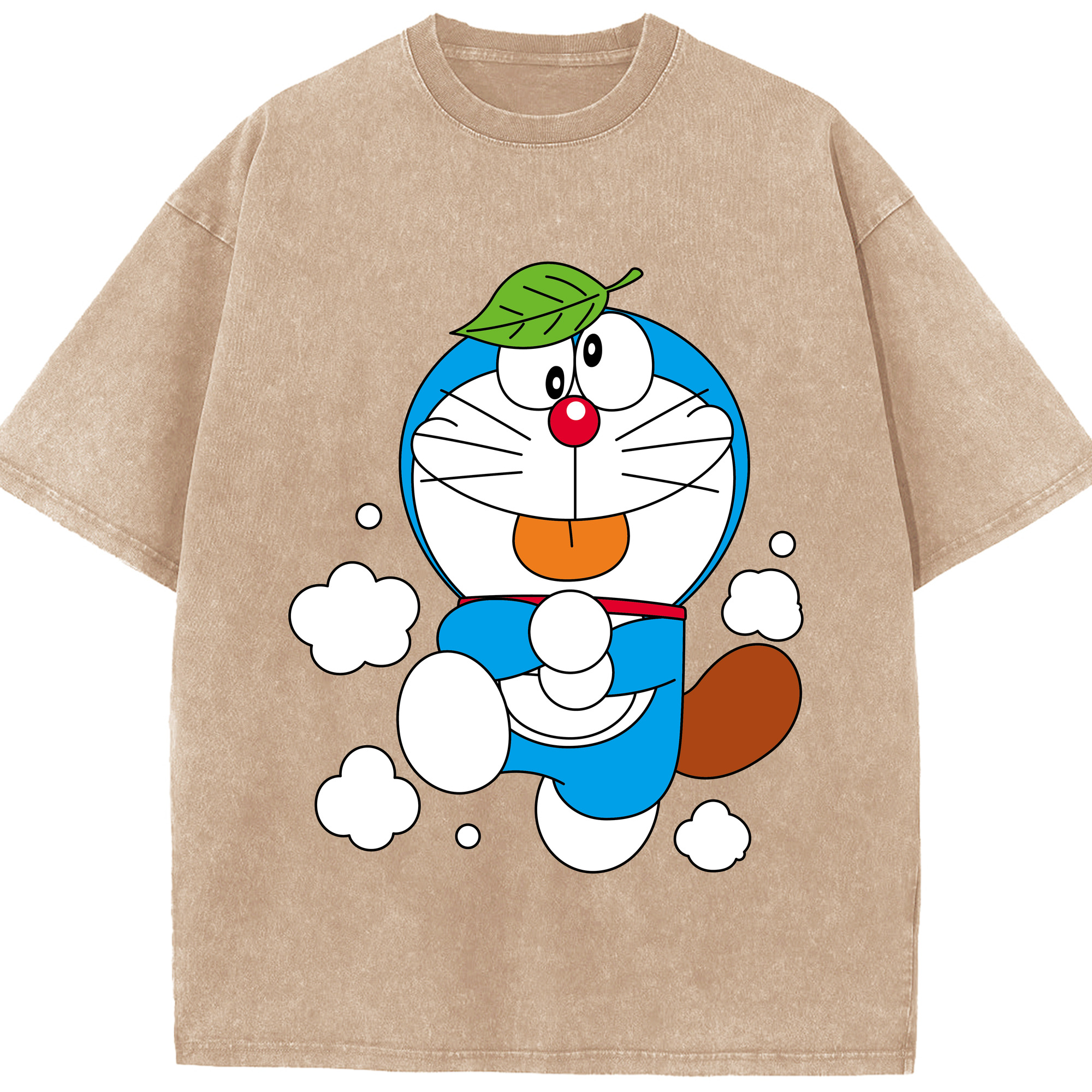 （画像用） ドラえもん Doraemon 綿100% ヴィンテージ風 半袖Tシャツ（フロントプリント）