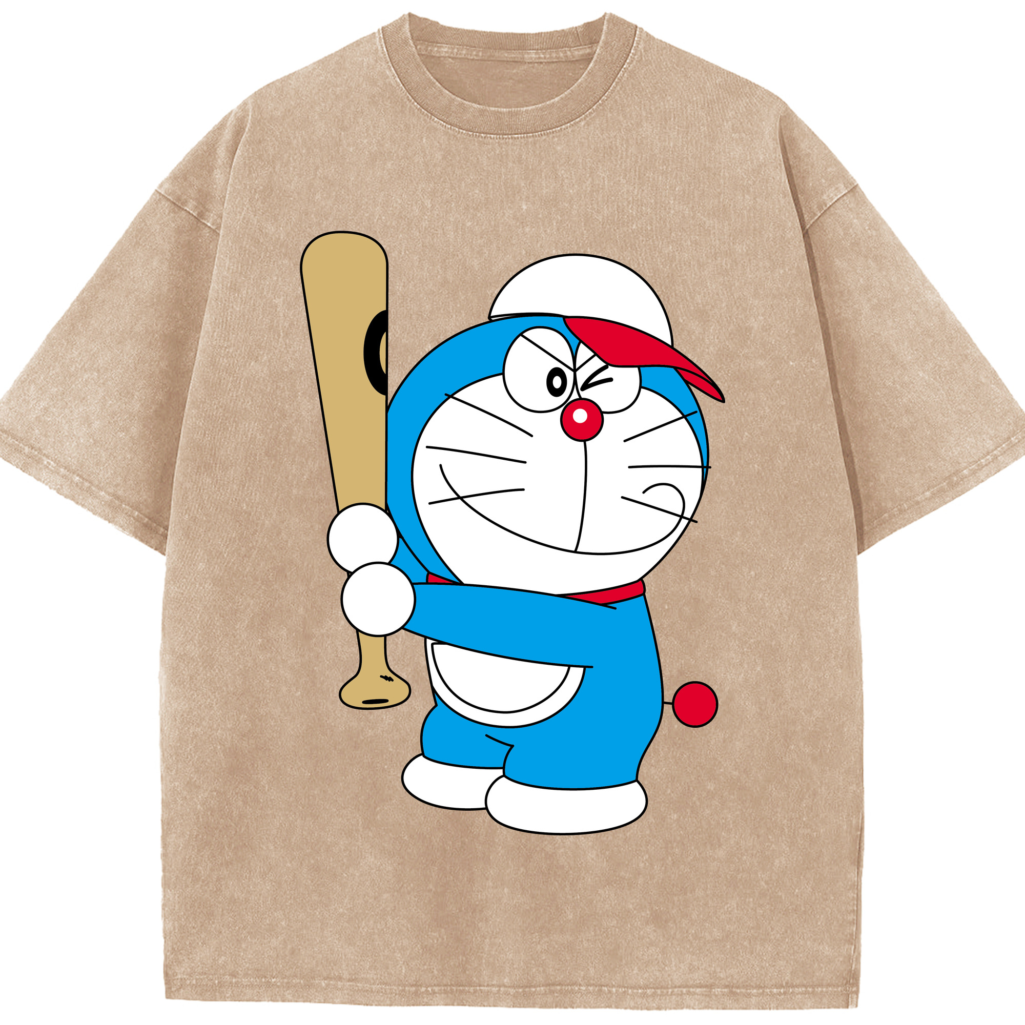 （画像用） ドラえもん Doraemon 綿100% ヴィンテージ風 半袖Tシャツ（フロントプリント）