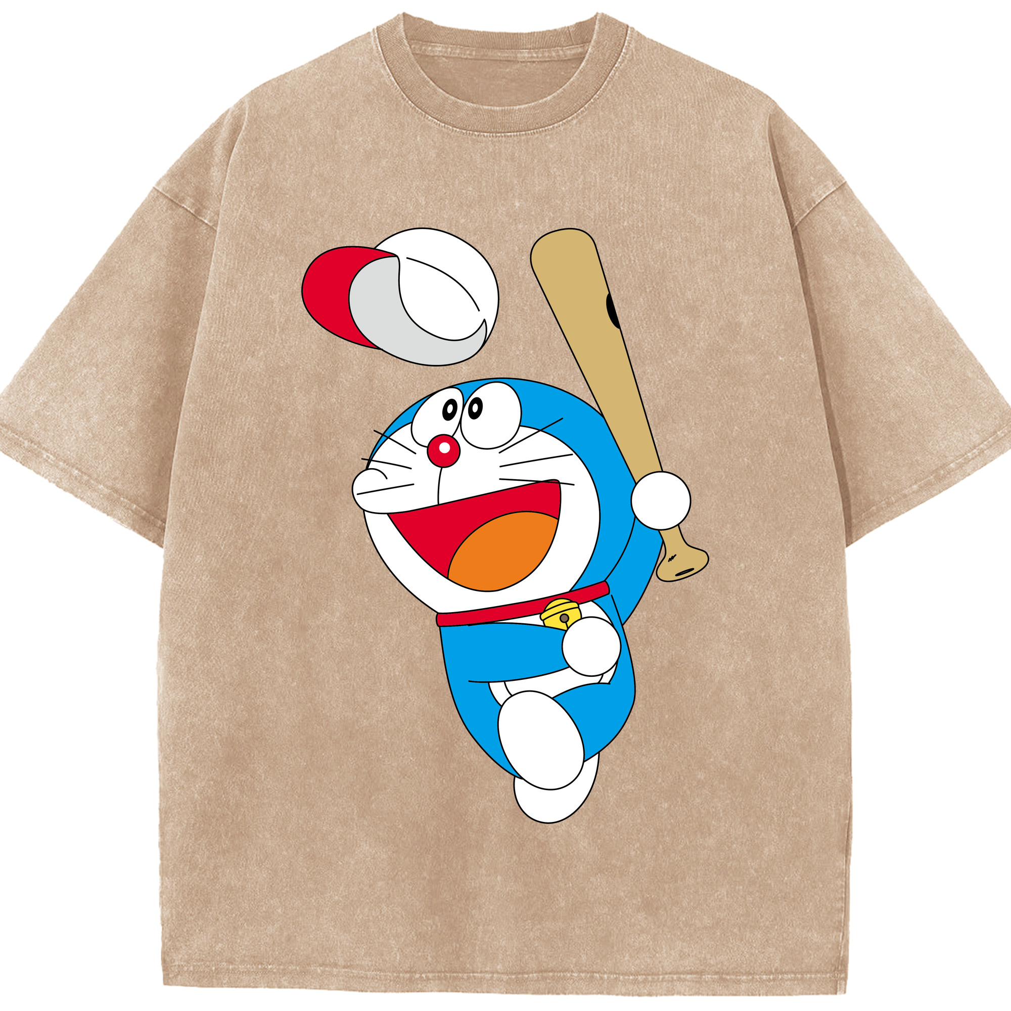 （画像用） ドラえもん Doraemon 綿100% ヴィンテージ風 半袖Tシャツ（フロントプリント）