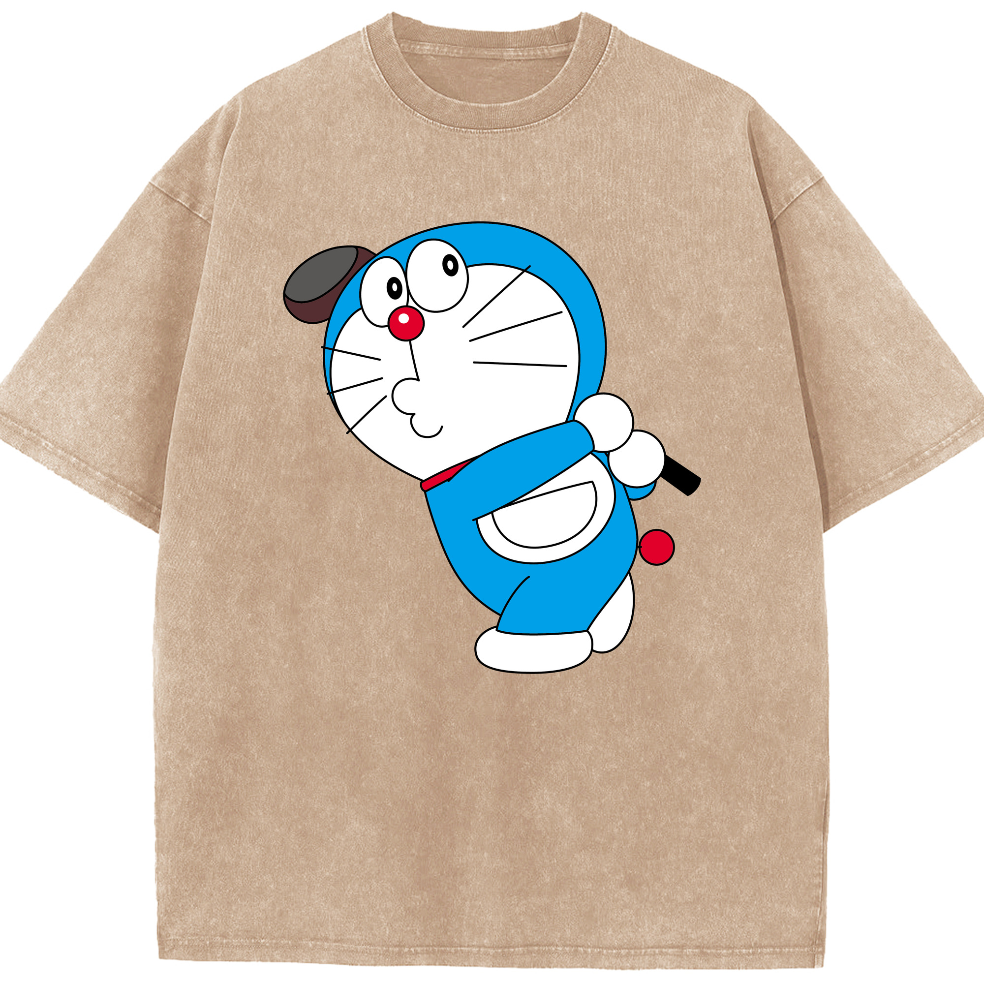 （画像用） ドラえもん Doraemon 綿100% ヴィンテージ風 半袖Tシャツ（フロントプリント）