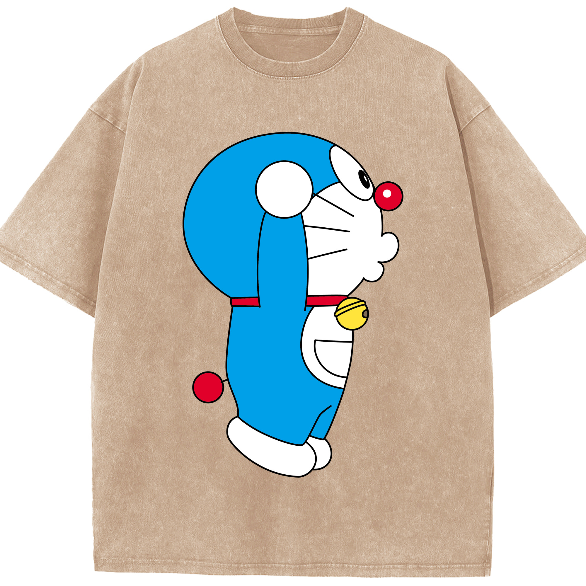 （画像用） ドラえもん Doraemon 綿100% ヴィンテージ風 半袖Tシャツ（フロントプリント）