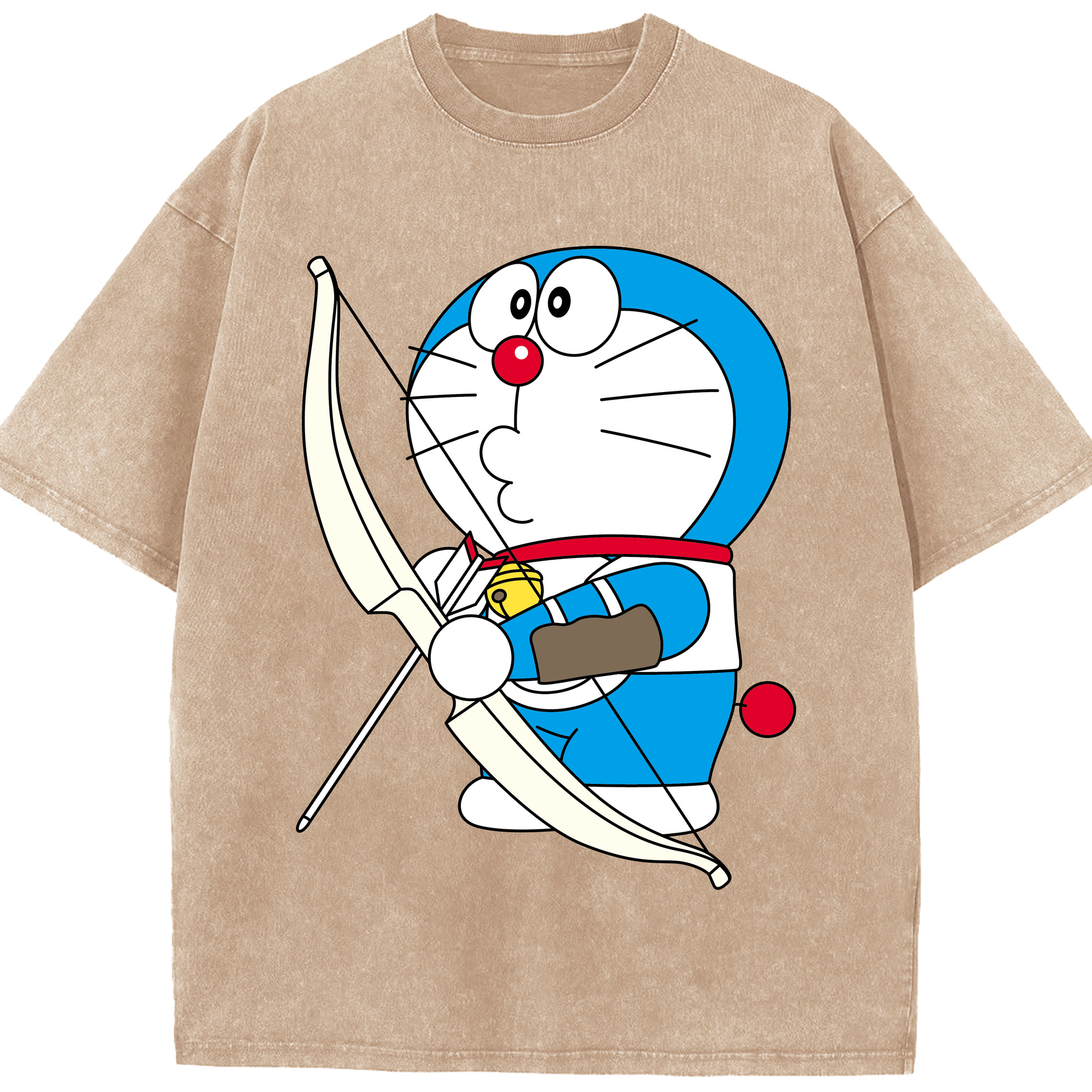 （画像用） ドラえもん Doraemon 綿100% ヴィンテージ風 半袖Tシャツ（フロントプリント）
