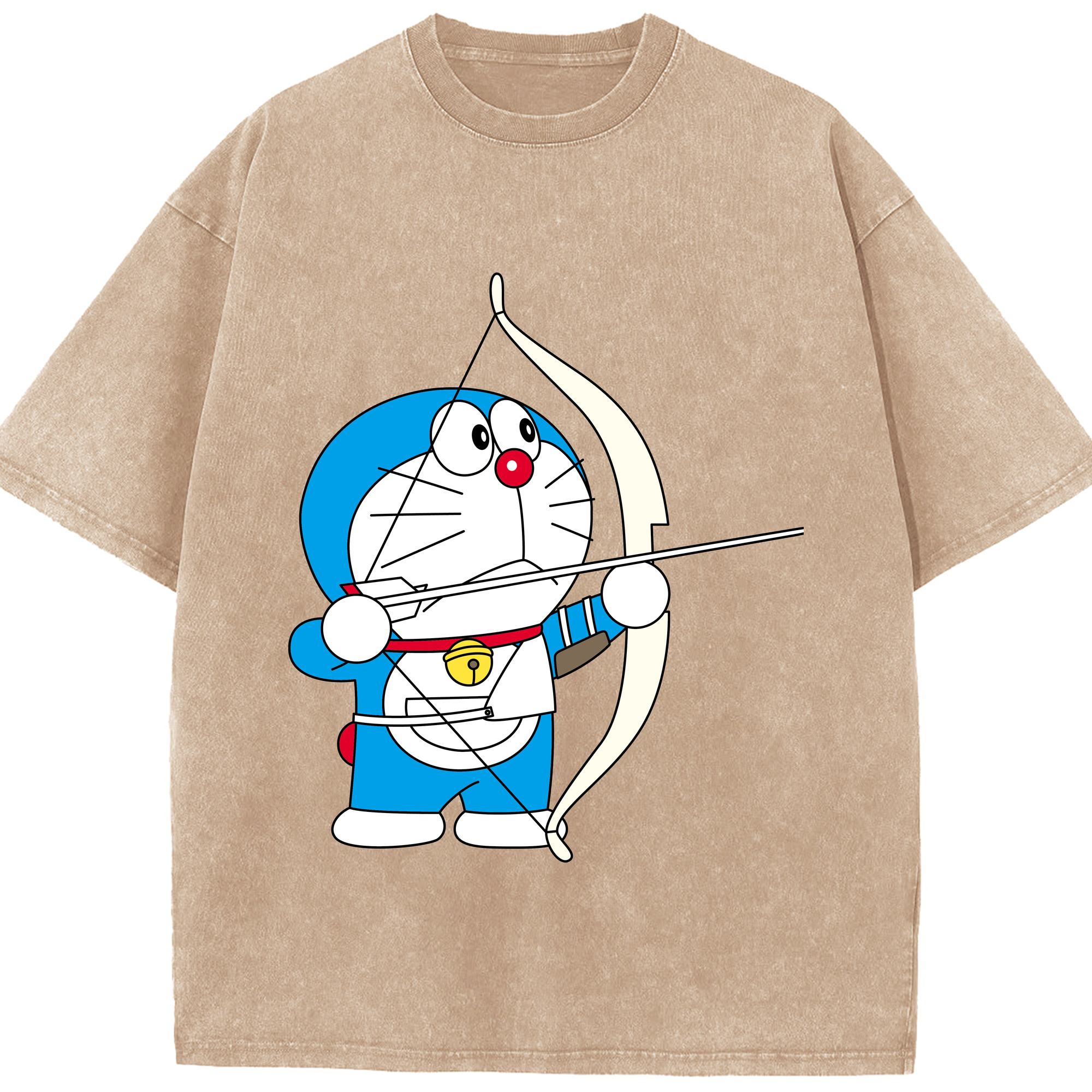 （画像用） ドラえもん Doraemon 綿100% ヴィンテージ風 半袖Tシャツ（フロントプリント）