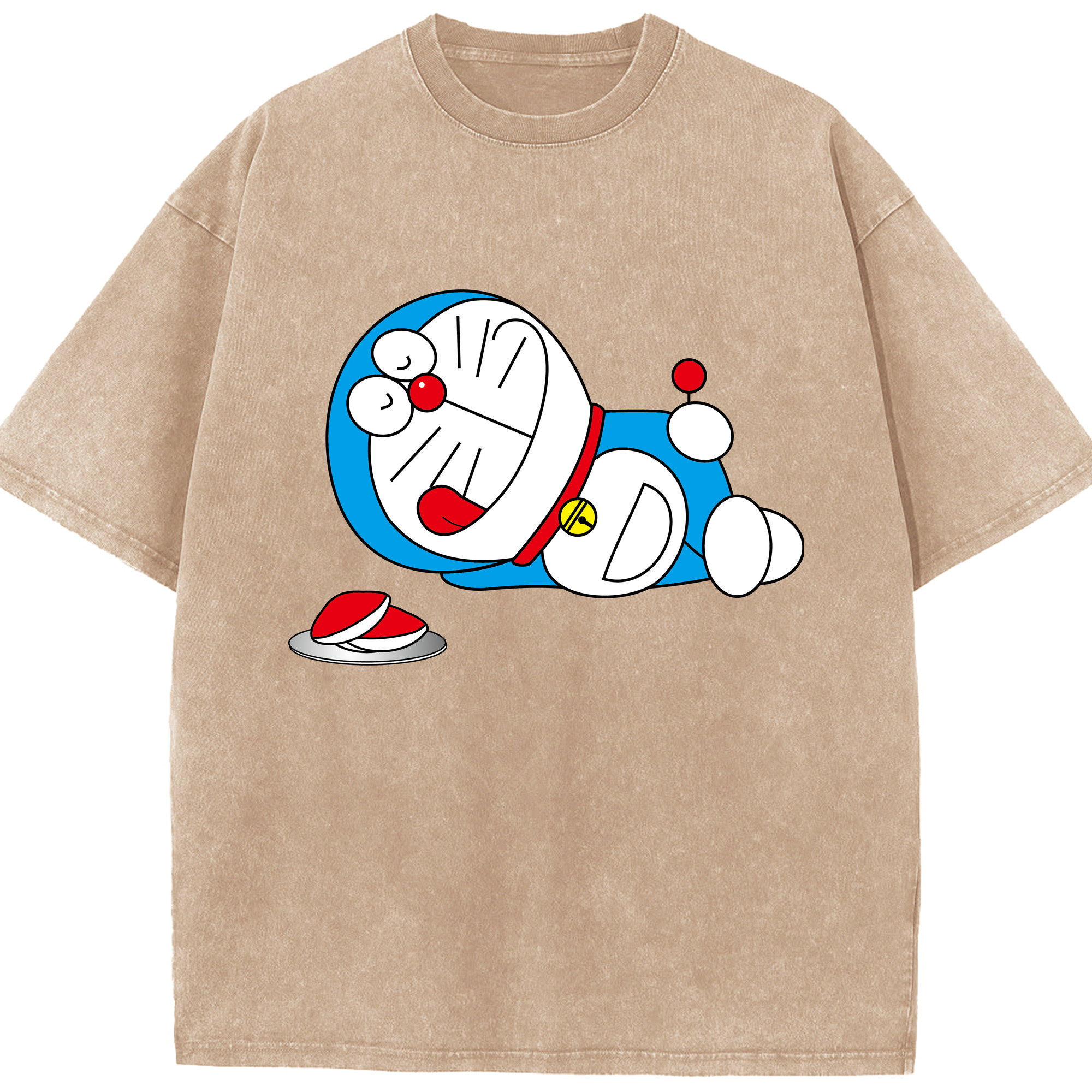 （画像用） ドラえもん Doraemon 綿100% ヴィンテージ風 半袖Tシャツ（フロントプリント）