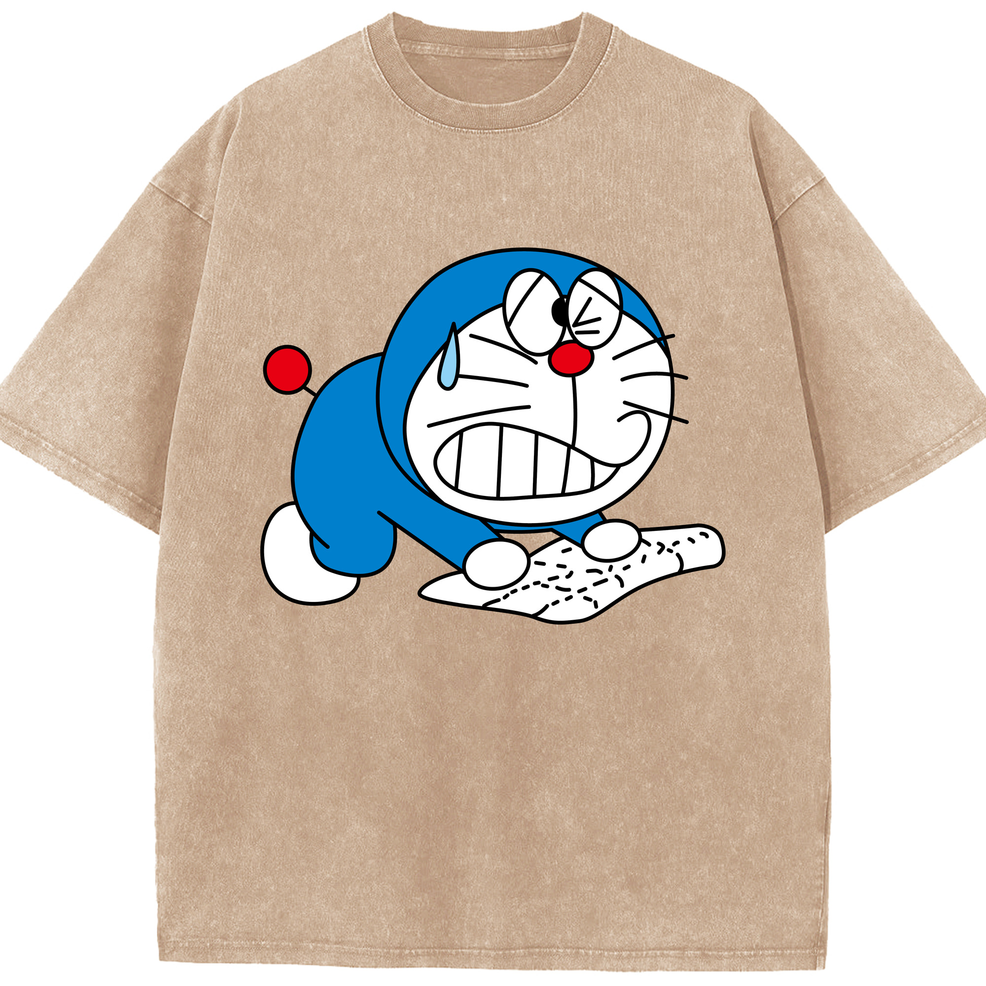 （画像用） ドラえもん Doraemon 綿100% ヴィンテージ風 半袖Tシャツ（フロントプリント）
