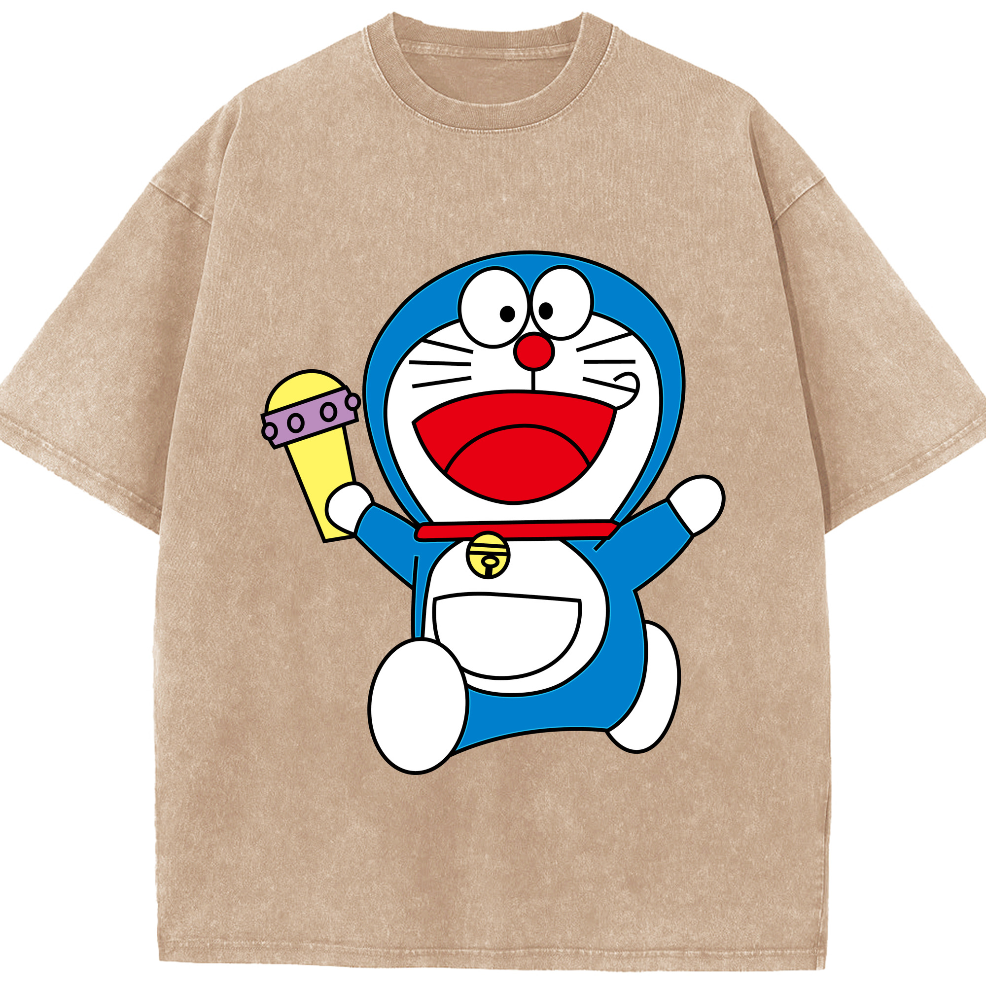 （画像用） ドラえもん Doraemon 綿100% ヴィンテージ風 半袖Tシャツ（フロントプリント）